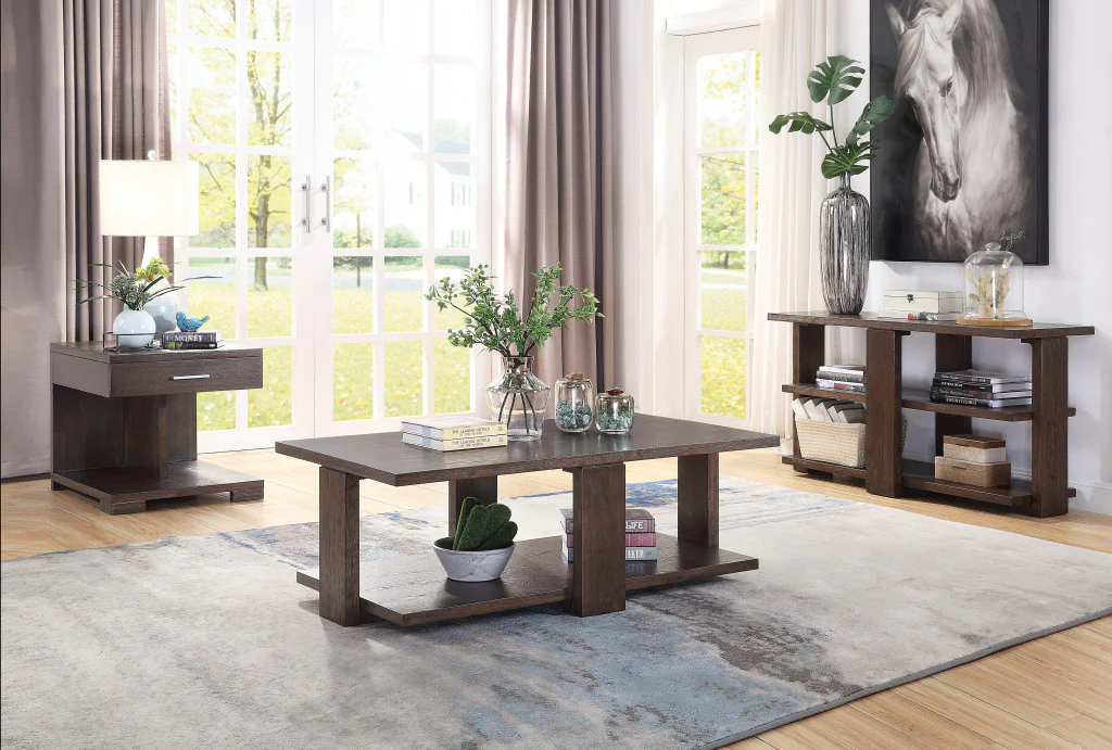 24" Walnut Manufactured Wood Square End Table With Drawer And Shelf By Homeroots - Image 6
