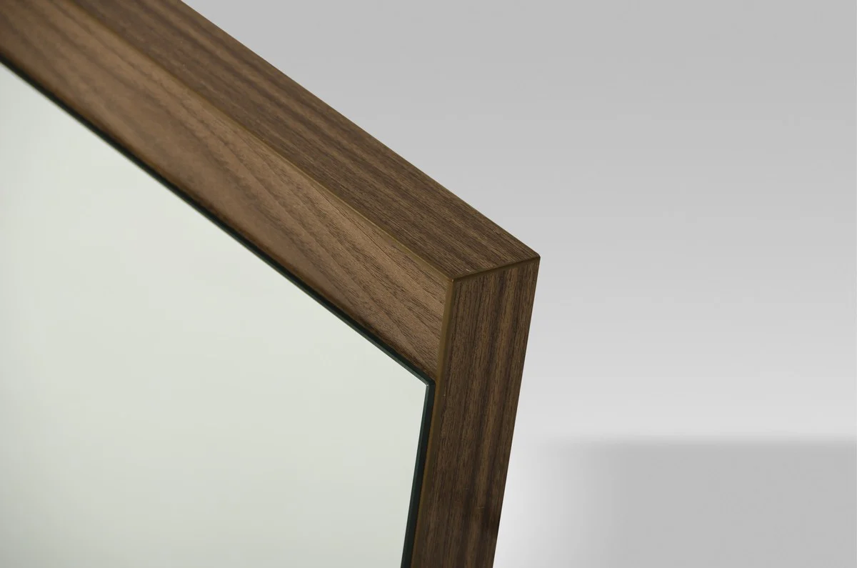 24" Walnut Veneer and Glass Mirror By Homeroots - Image 2
