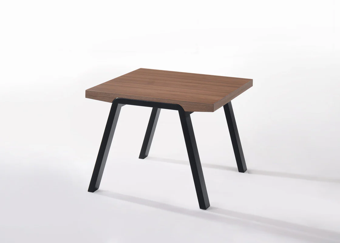 24' Walnut Wood and Black Metal End Table By Homeroots - Image 3