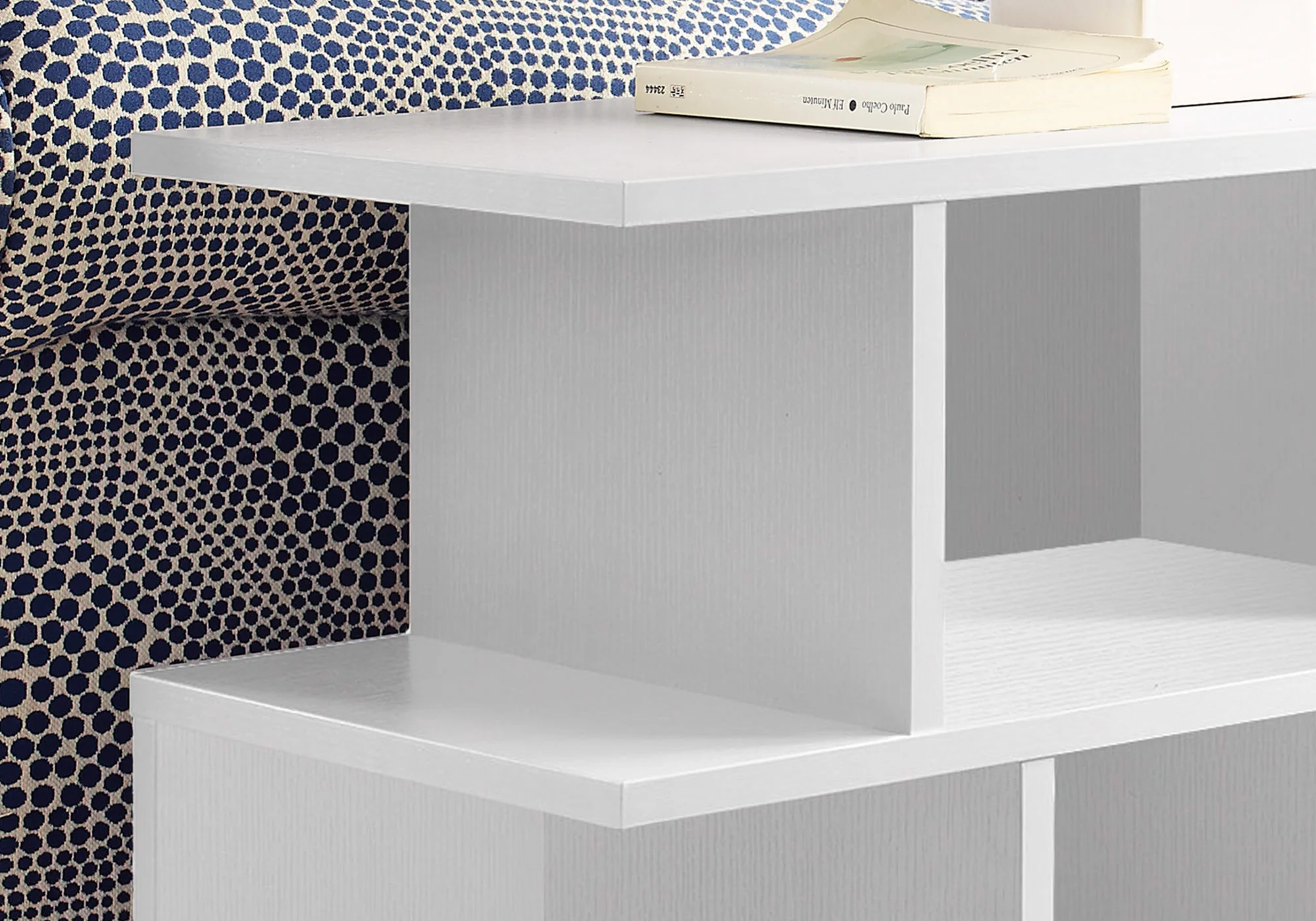 24" White End Table With 6 By Homeroots - Image 2