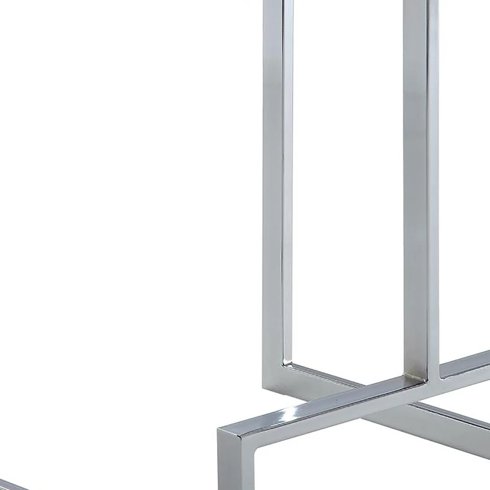 24" White Faux Leather And Steel Backless Counter Height Bar Chair By Homeroots - Image 3