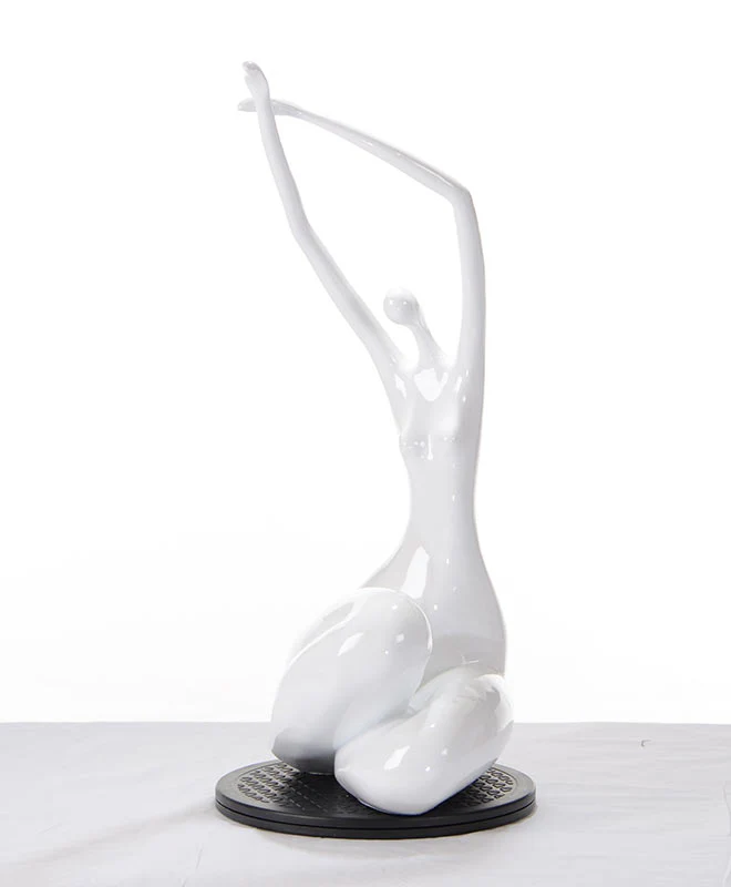 24" White Lass Sculpture By Homeroots - Image 2