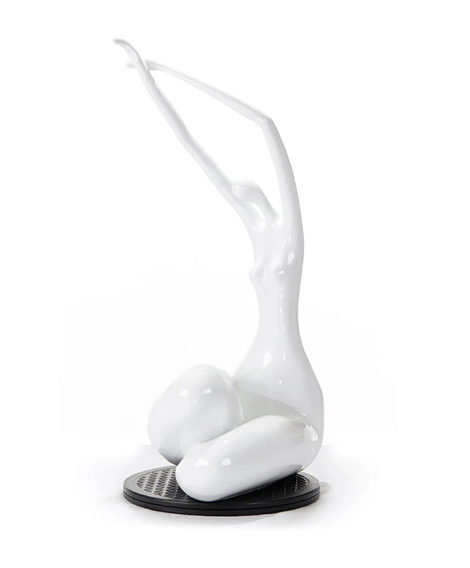 24" White Lass Sculpture By Homeroots - Image 3