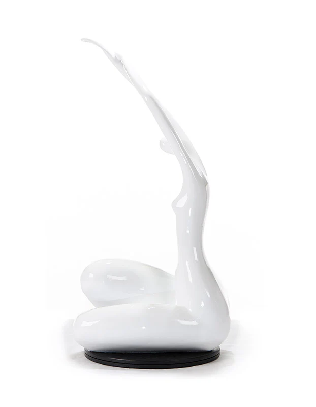 24" White Lass Sculpture By Homeroots - Image 4