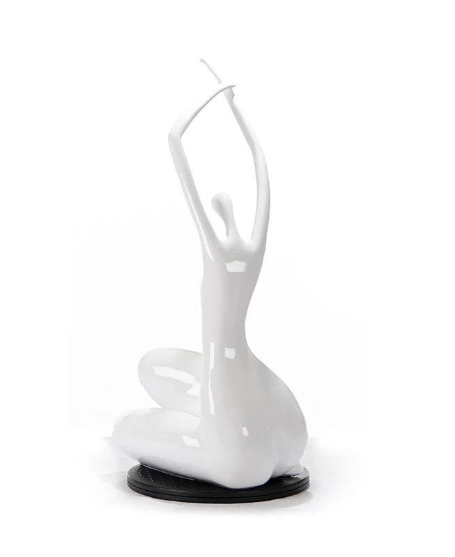 24" White Lass Sculpture By Homeroots - Image 5