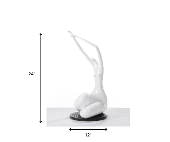 24" White Lass Sculpture By Homeroots - Image 6