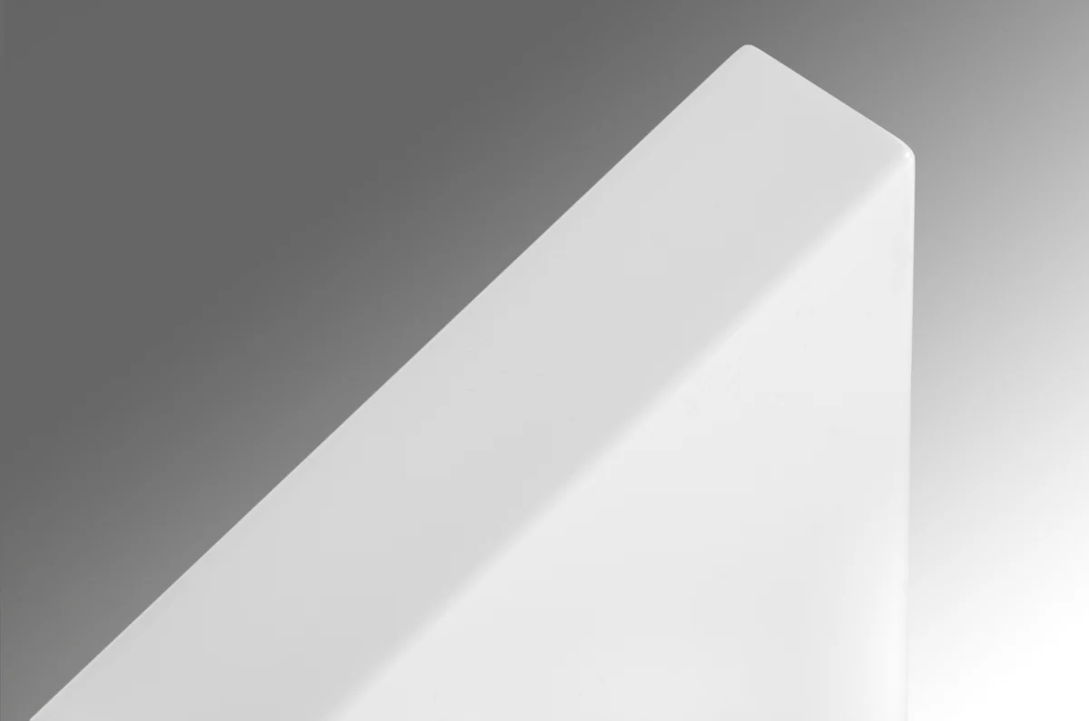 24" White MDF and Glass Mirror By Homeroots - Image 2