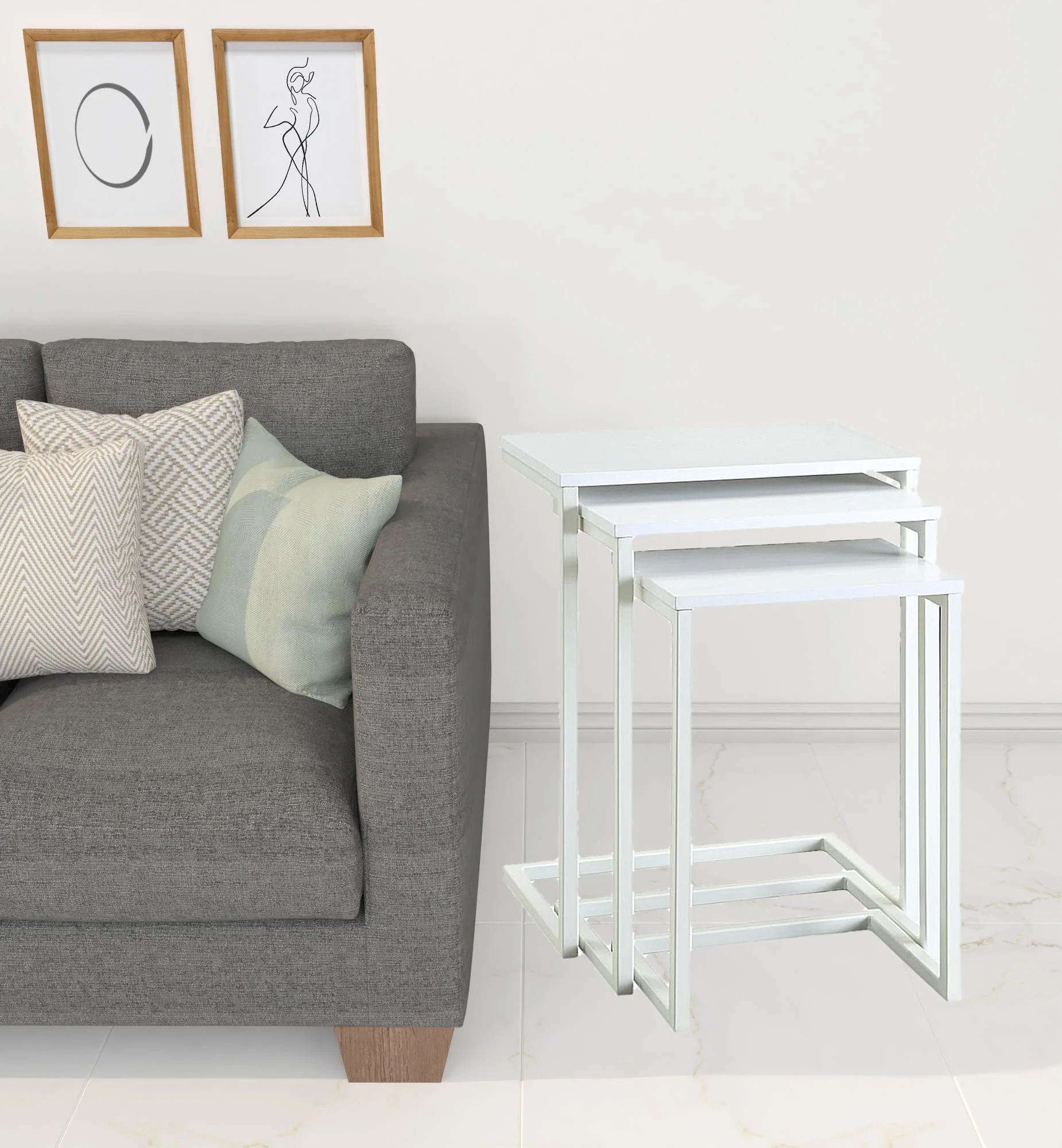24" White Solid Wood Rectangular End Table By Homeroots - Image 2