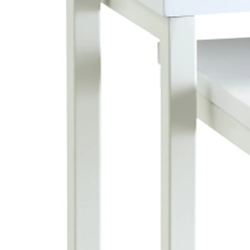 24" White Solid Wood Rectangular End Table By Homeroots - Image 3