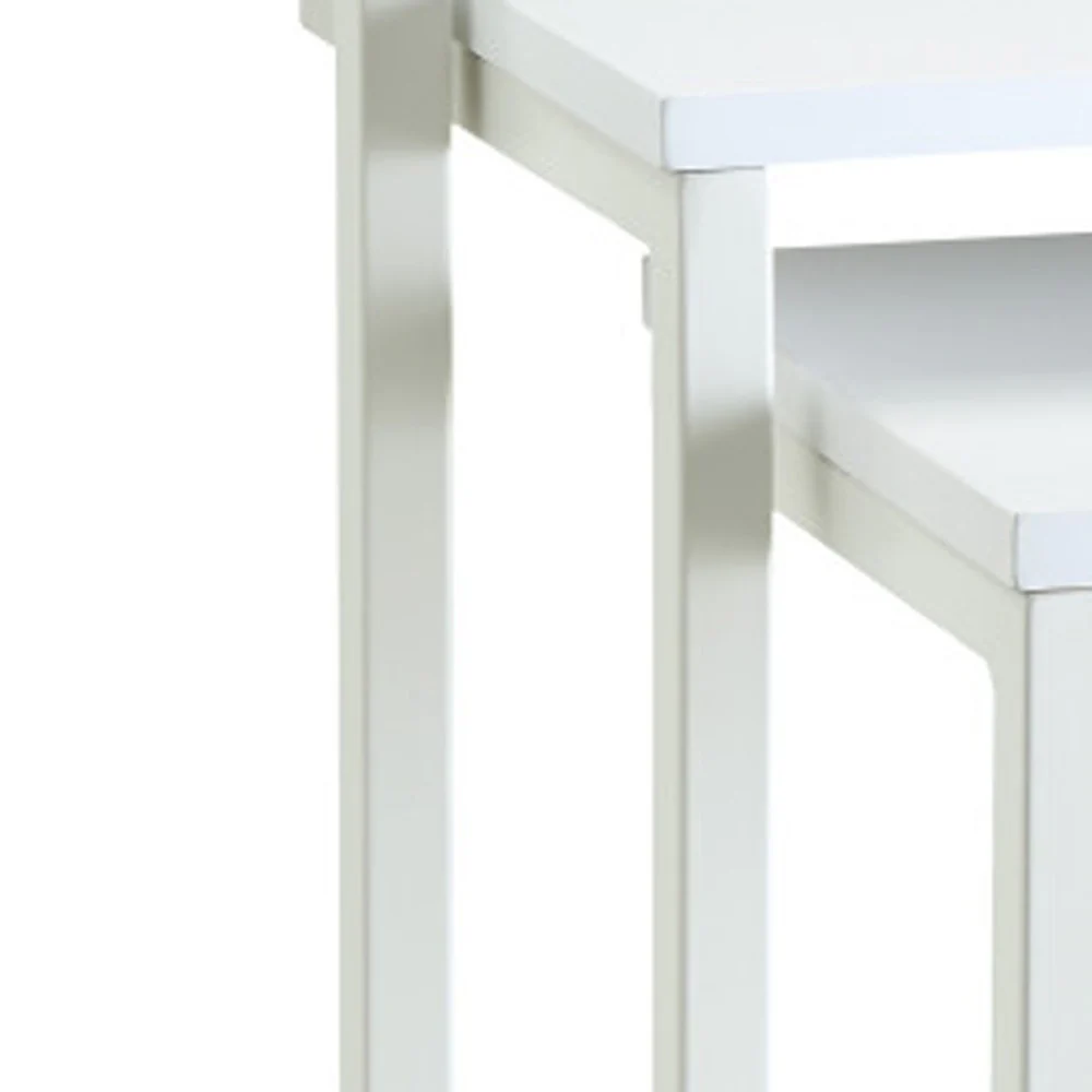 24" White Solid Wood Rectangular End Table By Homeroots - Image 4
