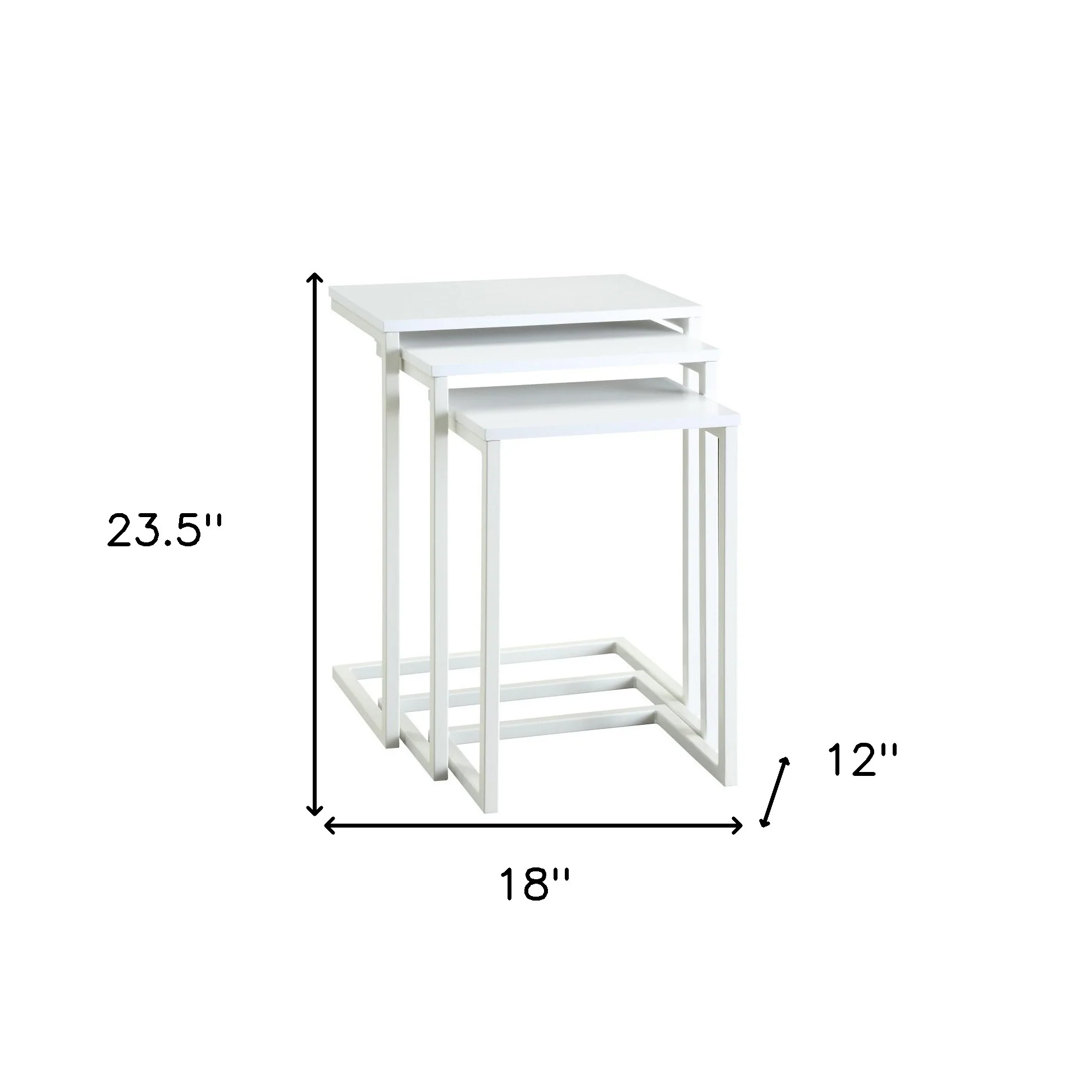 24" White Solid Wood Rectangular End Table By Homeroots - Image 5