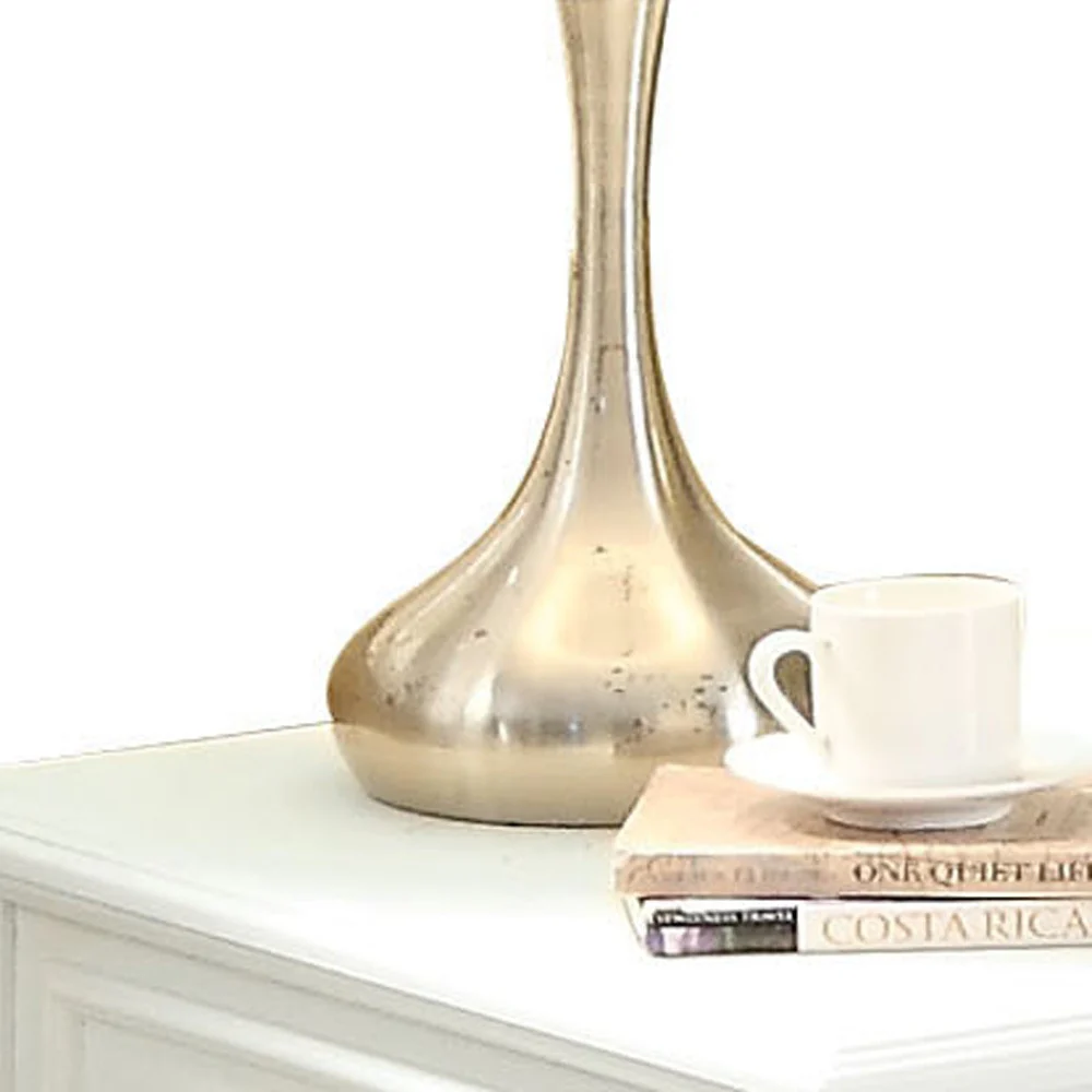 24" White Washed Square End Table With Drawer And Shelf By Homeroots - Image 4
