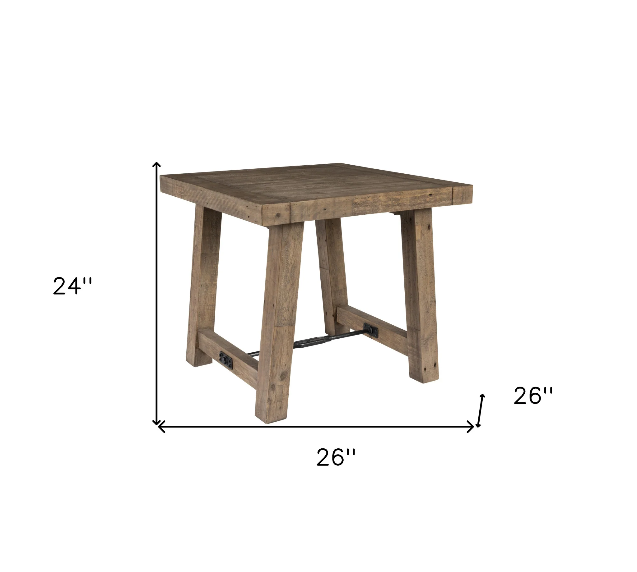 24" Wood Brown Solid Wood End Table By Homeroots - Image 6