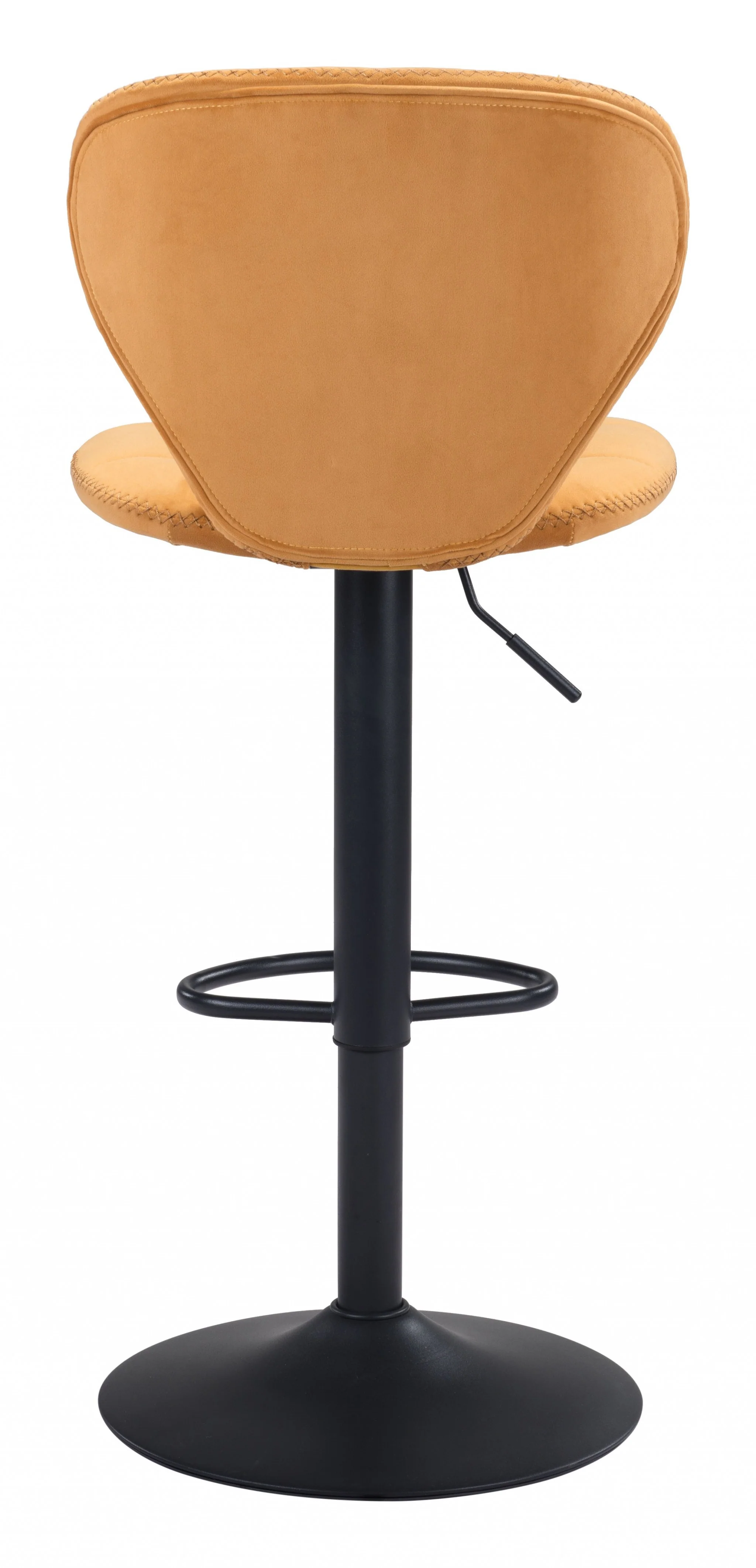 24" Yellow and Black Steel Swivel Low Back Counter Height Bar Chair with Footrest By Homeroots - Image 5