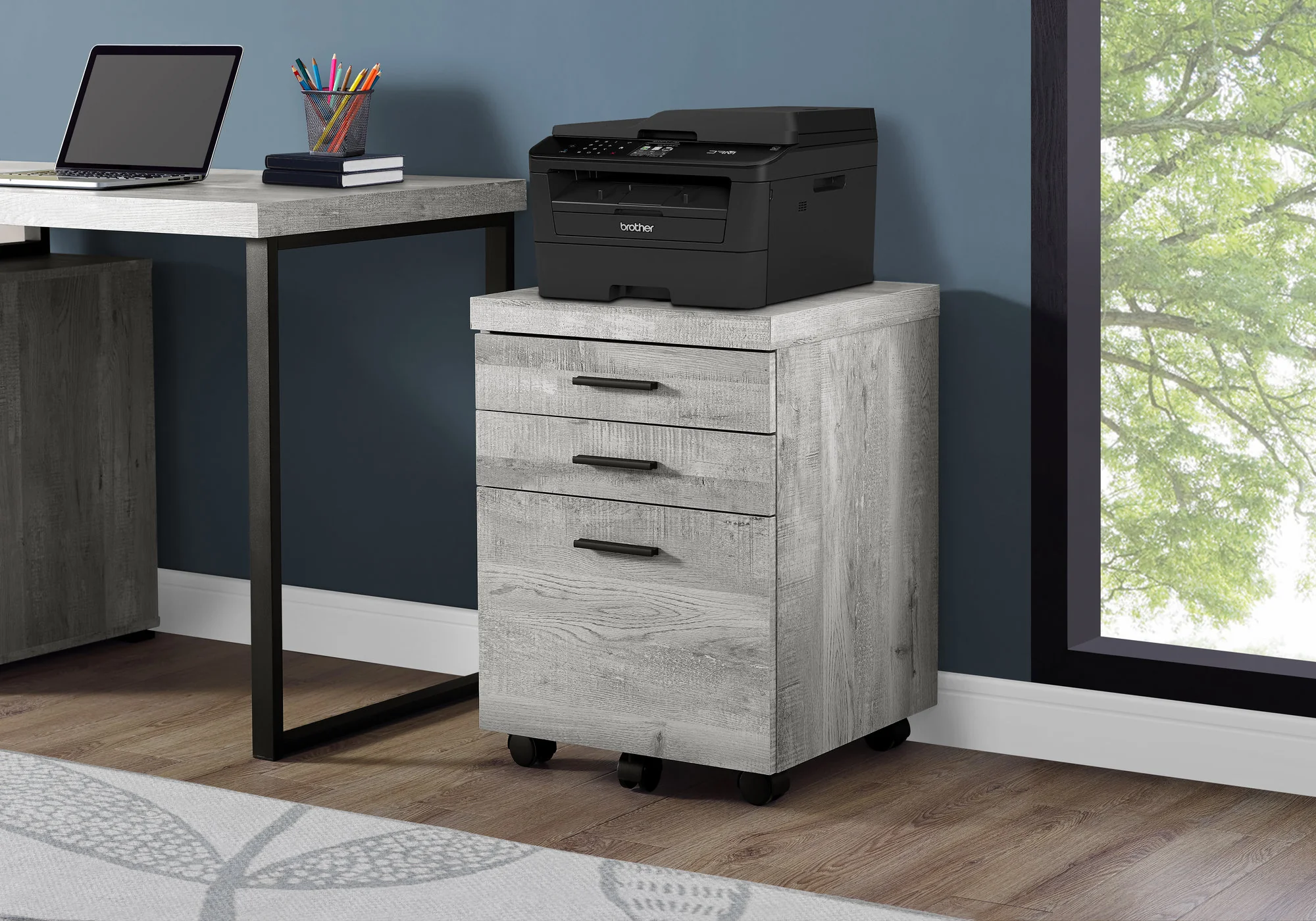 25.25" Particle Board and MDF Filing Cabinet with 3 Drawers By Homeroots - Image 6