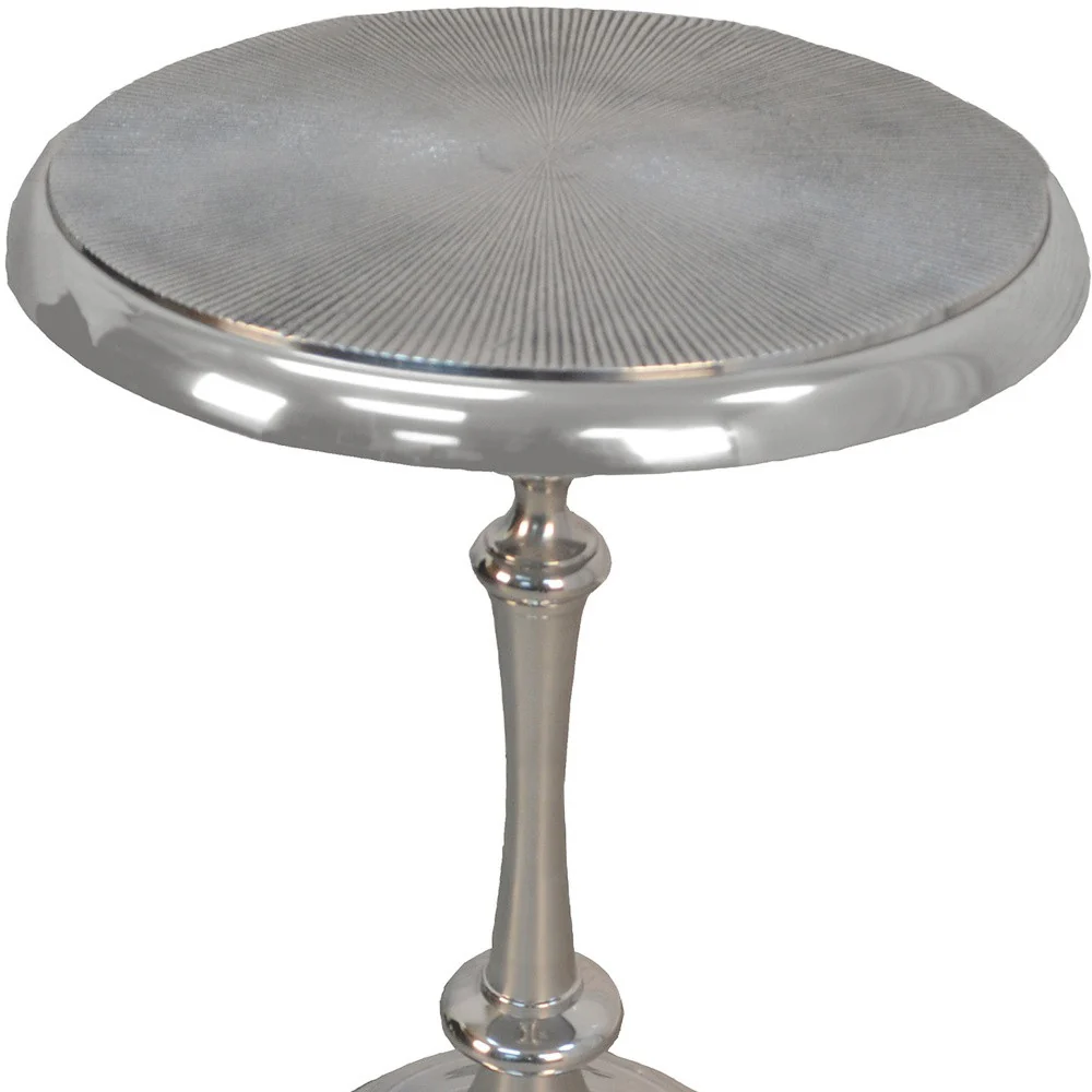25" Aluminum Metal Textured Round Top End Table By Homeroots - Image 4