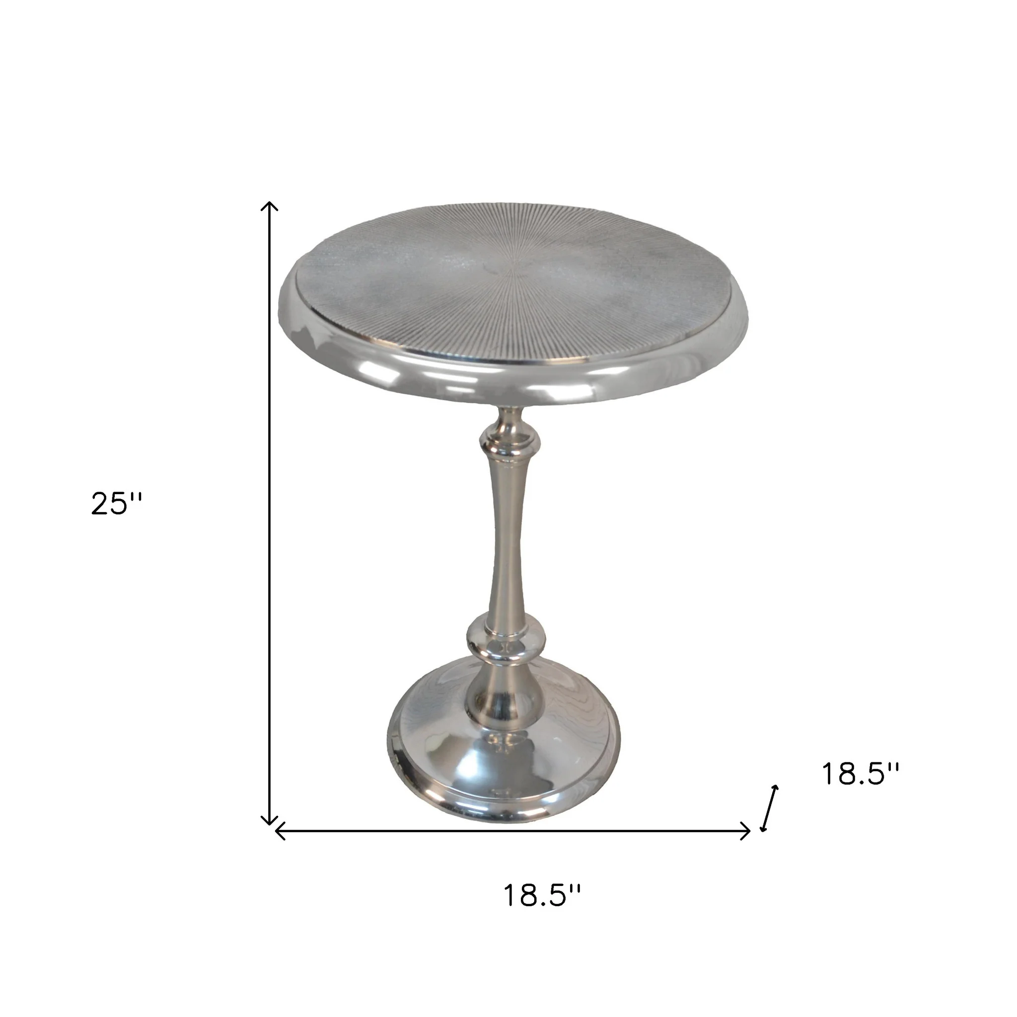 25" Aluminum Metal Textured Round Top End Table By Homeroots - Image 5