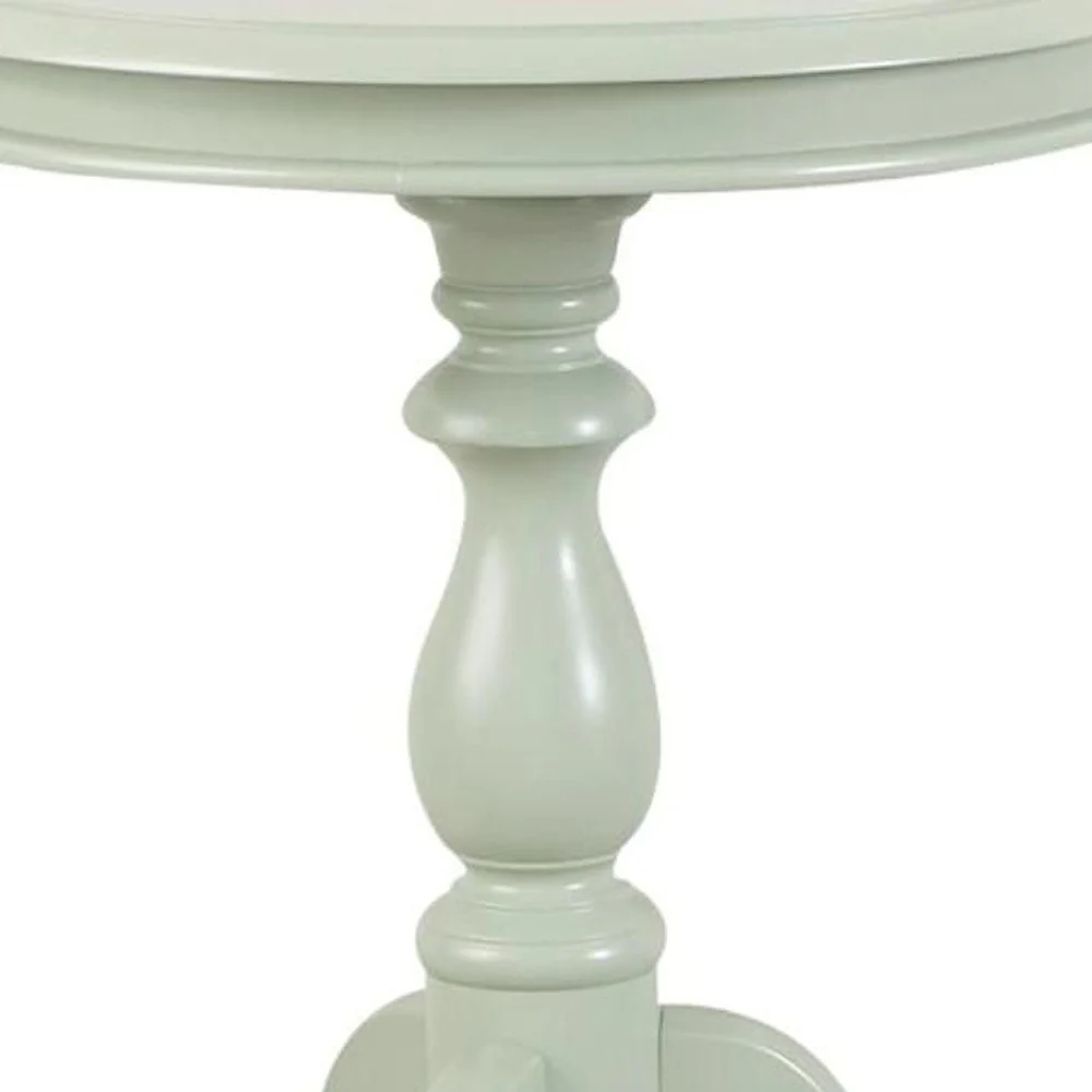 25" Antique Ivory Manufactured Wood Round End Table By Homeroots - Image 3
