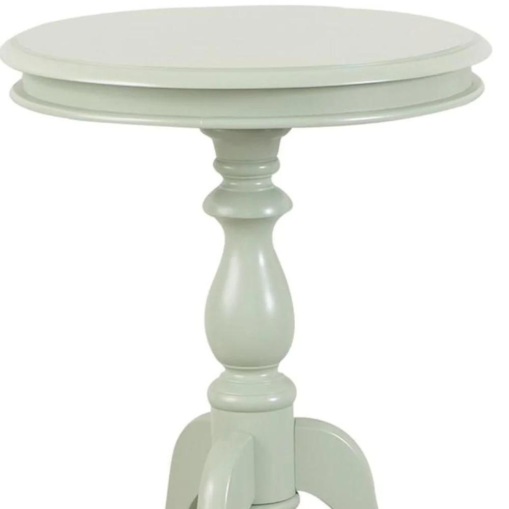25" Antique Ivory Manufactured Wood Round End Table By Homeroots - Image 4