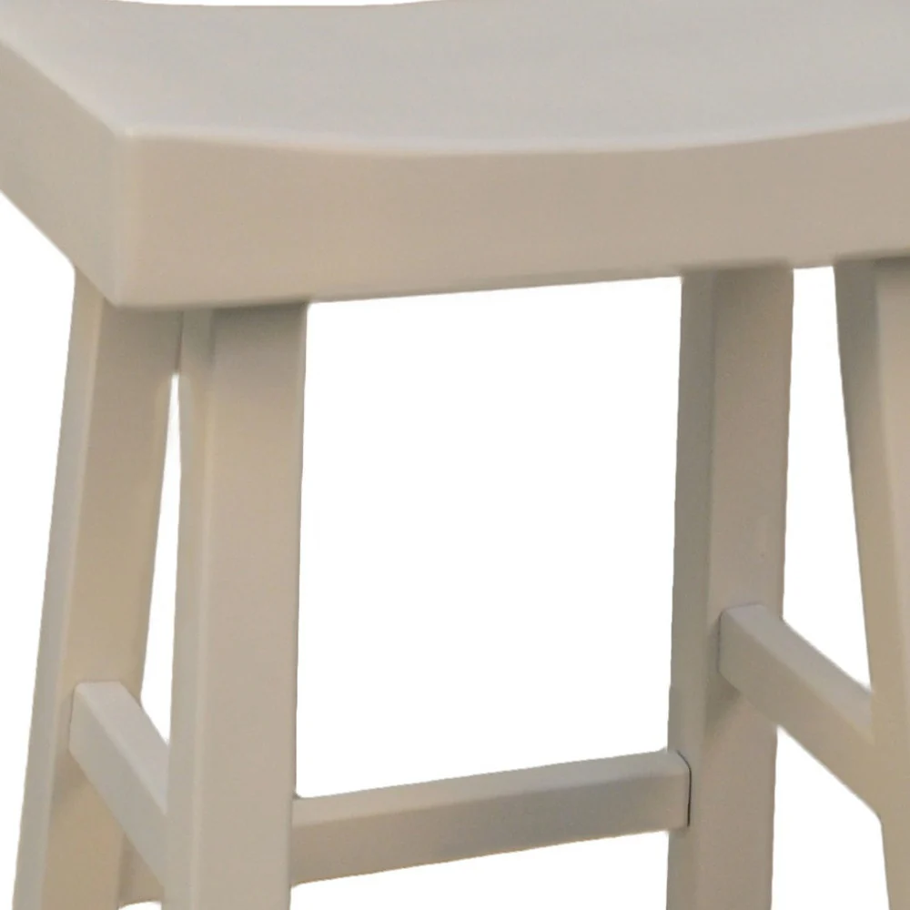 25" Antiqued White Backless Counter Height Bar Chair With Footrest By Homeroots - Image 3
