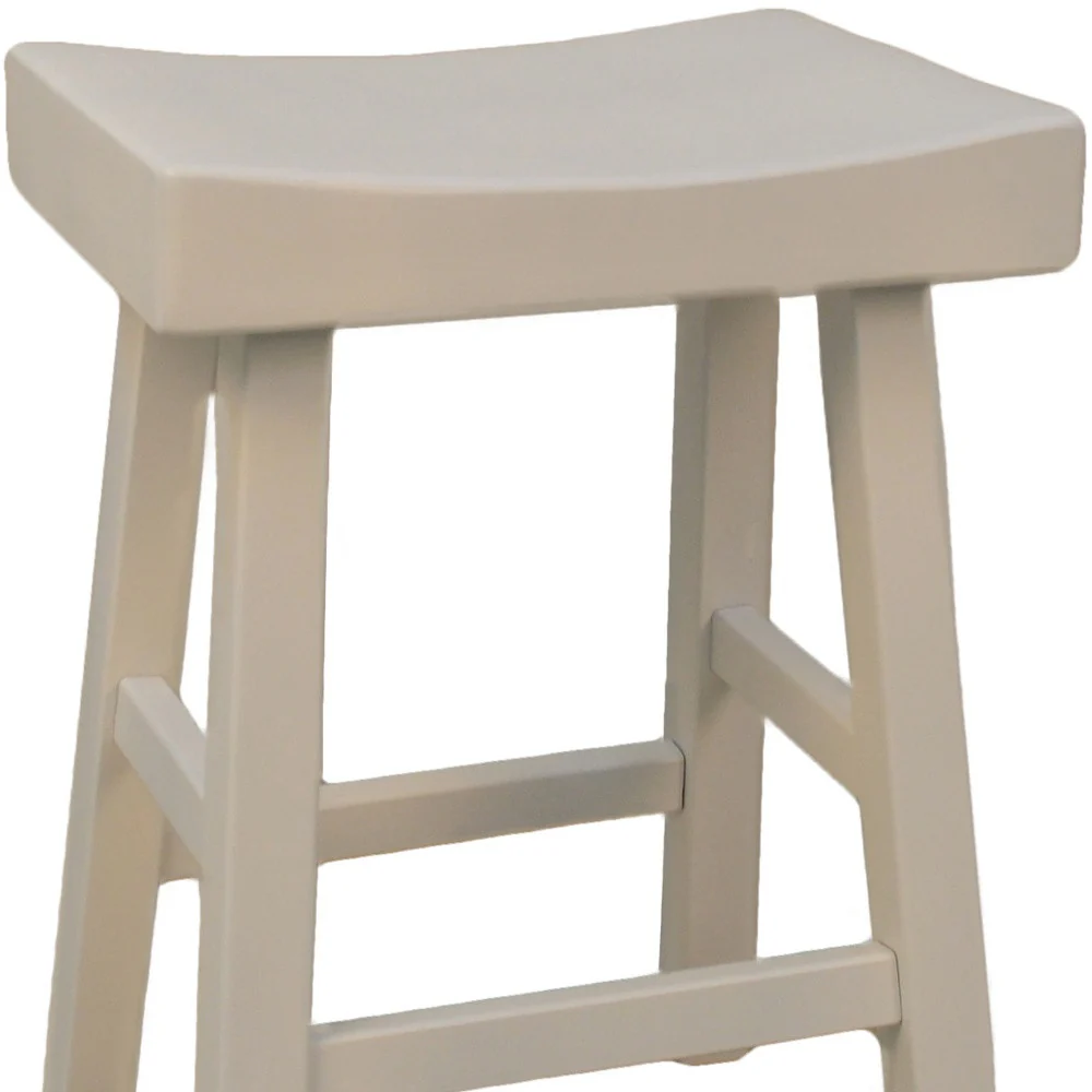 25" Antiqued White Backless Counter Height Bar Chair With Footrest By Homeroots - Image 4