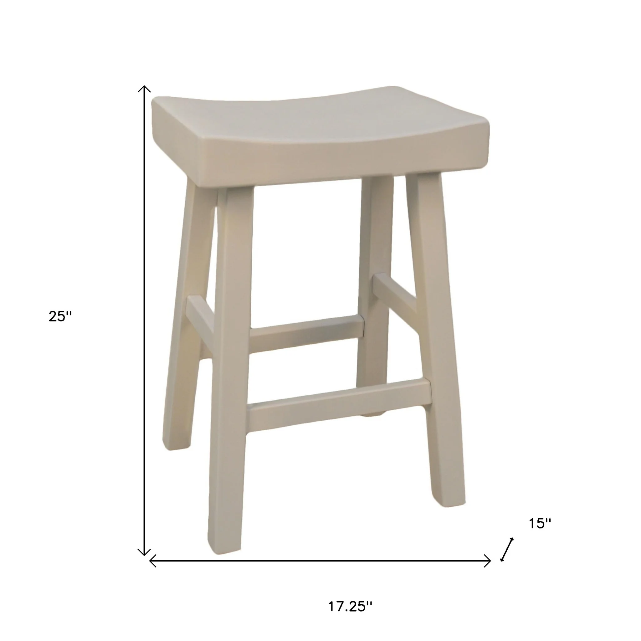 25" Antiqued White Backless Counter Height Bar Chair With Footrest By Homeroots - Image 5