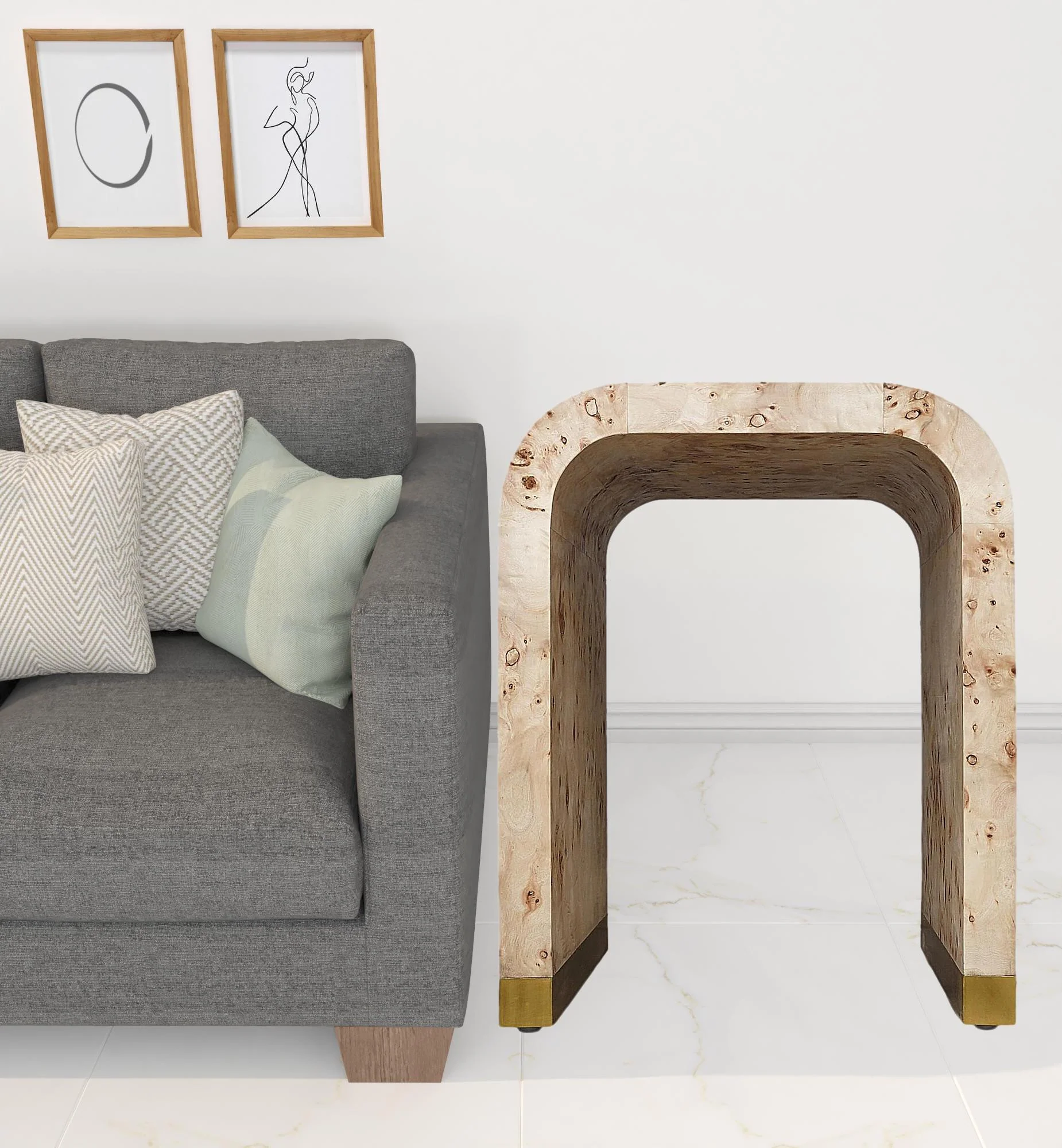 25" Beige Solid Wood Rectangular End Table By Homeroots - Image 3
