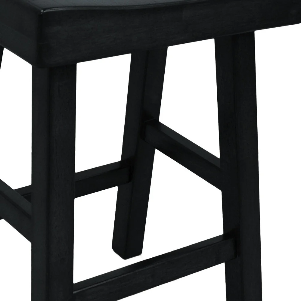 25" Black Backless Counter Height Bar Chair With Footrest By Homeroots - Image 3