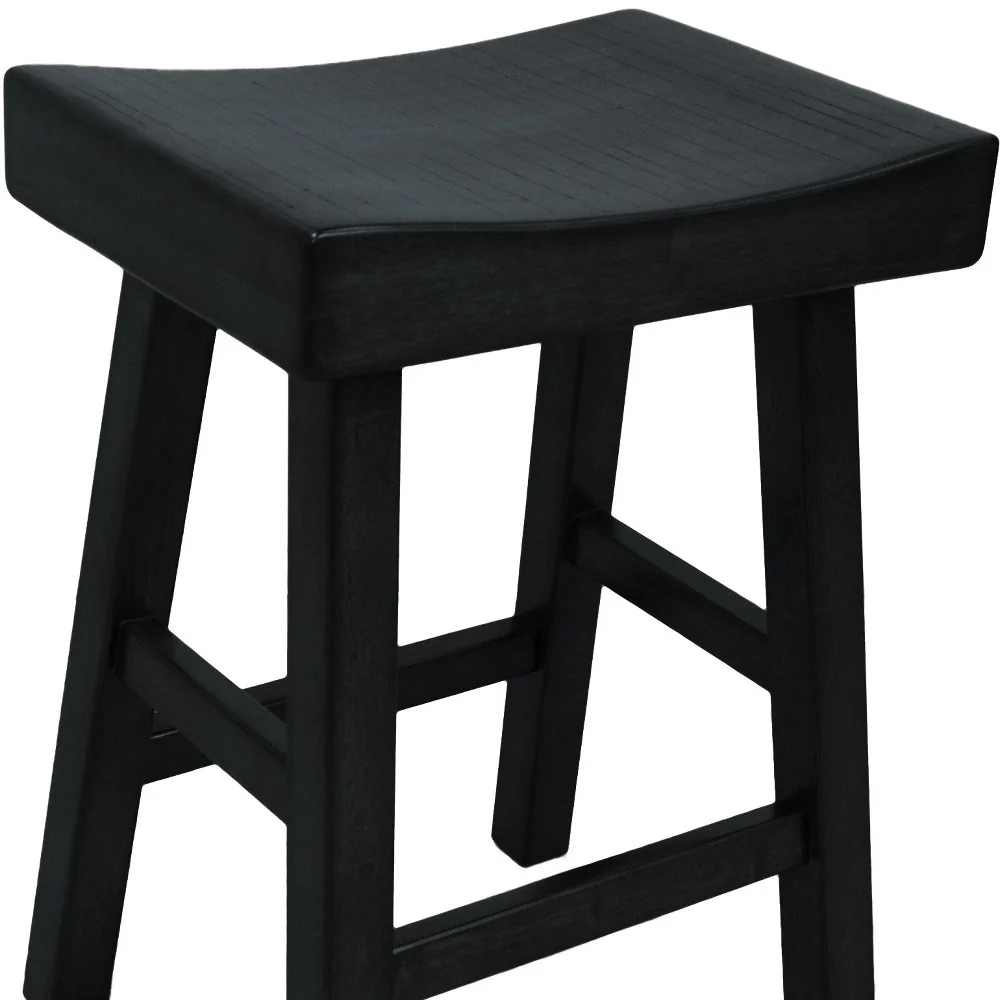 25" Black Backless Counter Height Bar Chair With Footrest By Homeroots - Image 4
