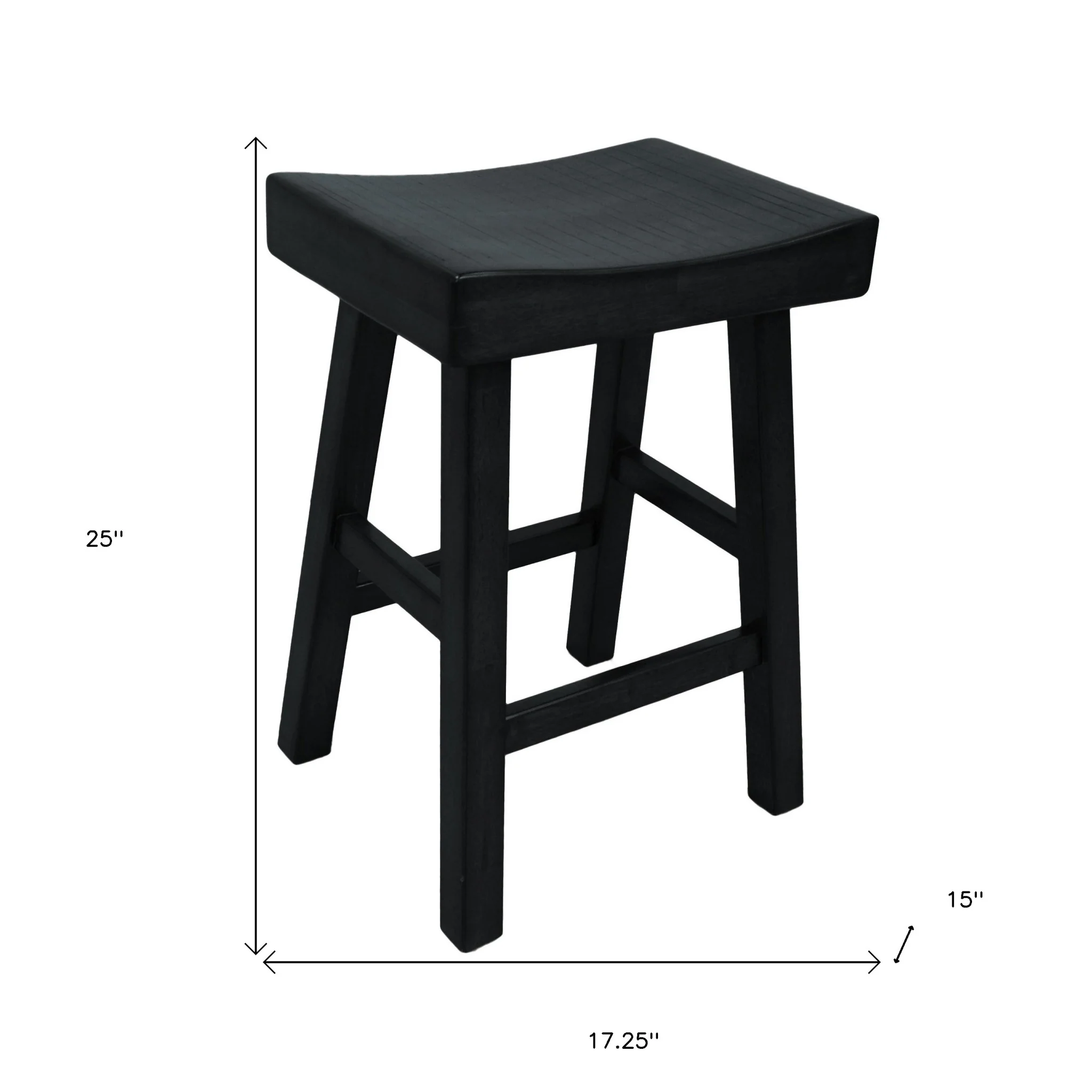 25" Black Backless Counter Height Bar Chair With Footrest By Homeroots - Image 5