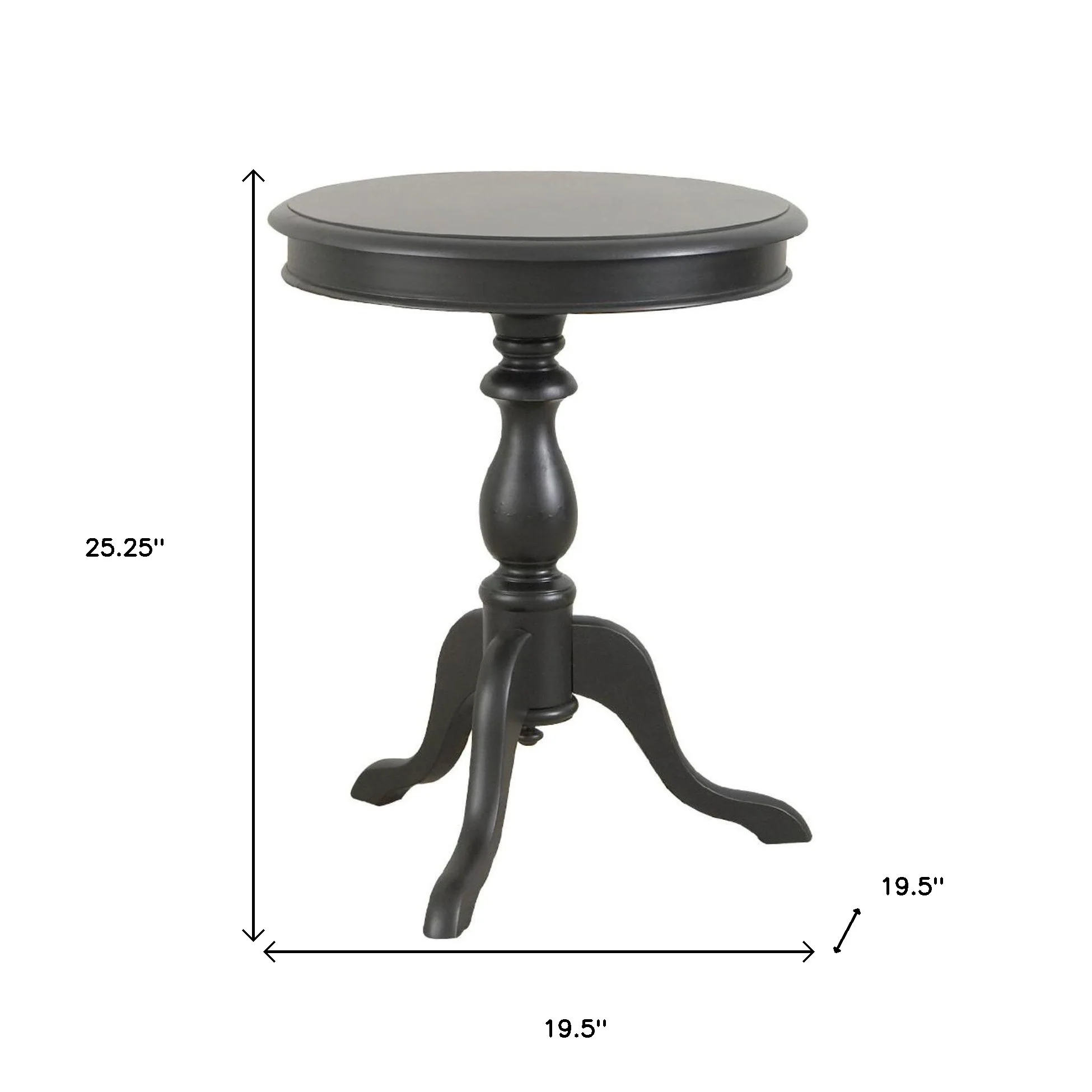 25" Black Manufactured Wood Round End Table By Homeroots - Image 5