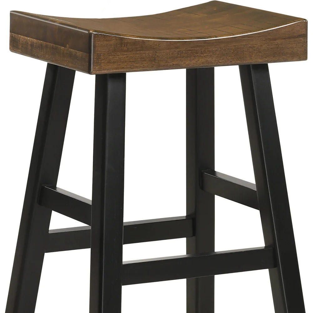 25" Brown And Black Backless Counter Height Bar Chair With Footrest By Homeroots - Image 4