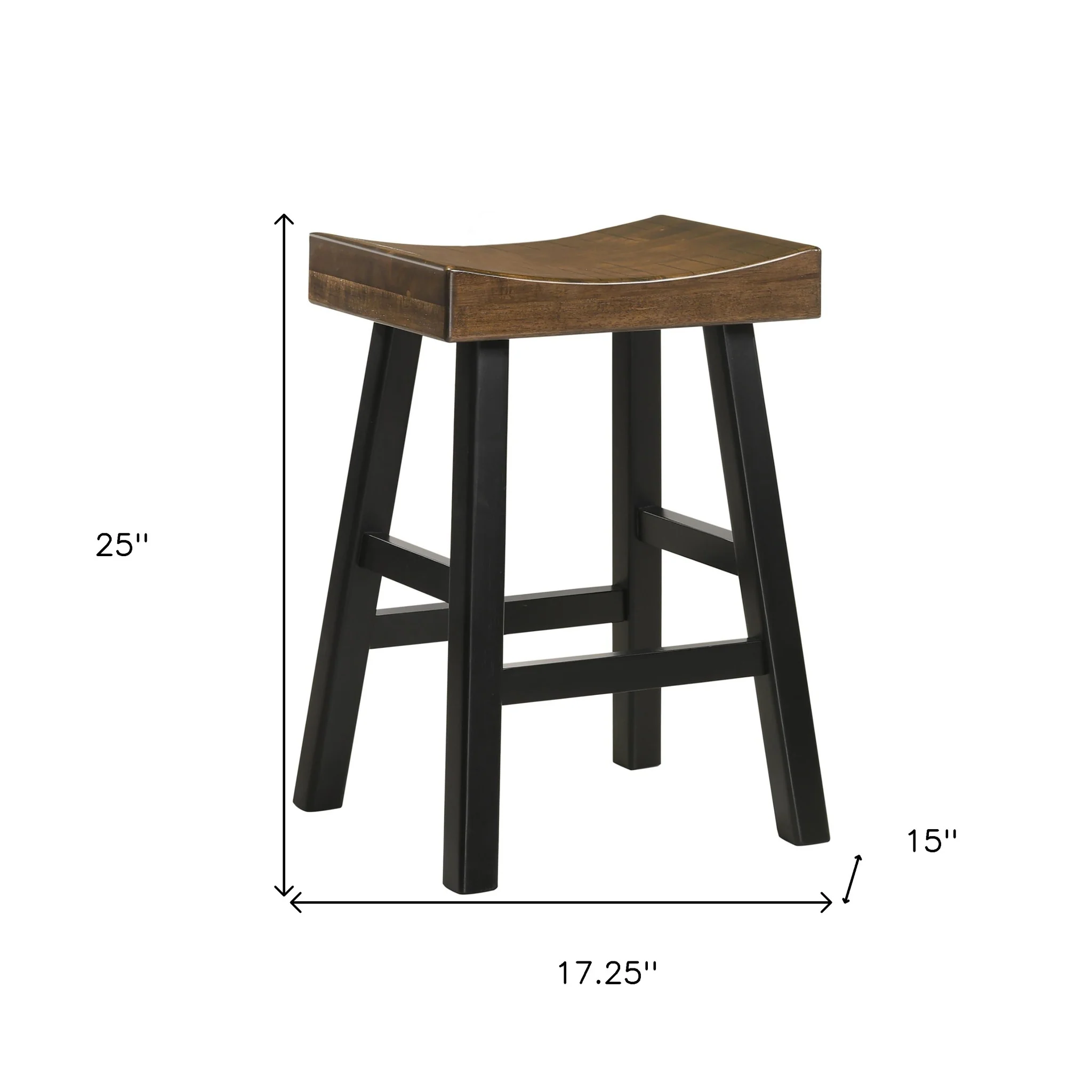 25" Brown And Black Backless Counter Height Bar Chair With Footrest By Homeroots - Image 5