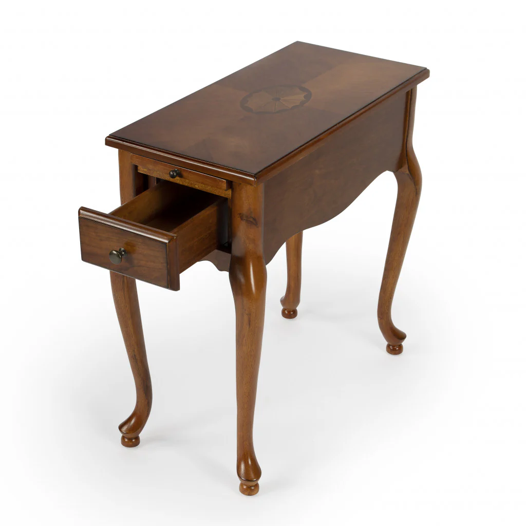 25" Brown Solid And Manufactured Wood Rectangular End Table With Drawer By Homeroots - Image 2