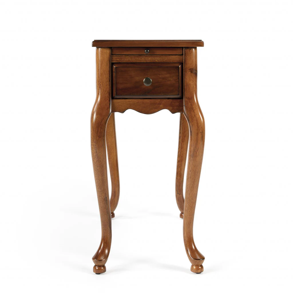 25" Brown Solid And Manufactured Wood Rectangular End Table With Drawer By Homeroots - Image 5