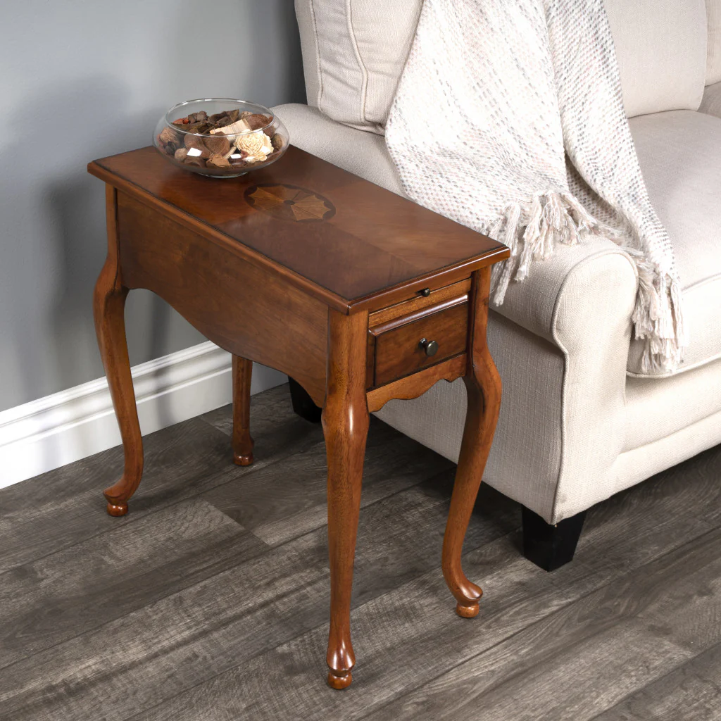 25" Brown Solid And Manufactured Wood Rectangular End Table With Drawer By Homeroots - Image 8