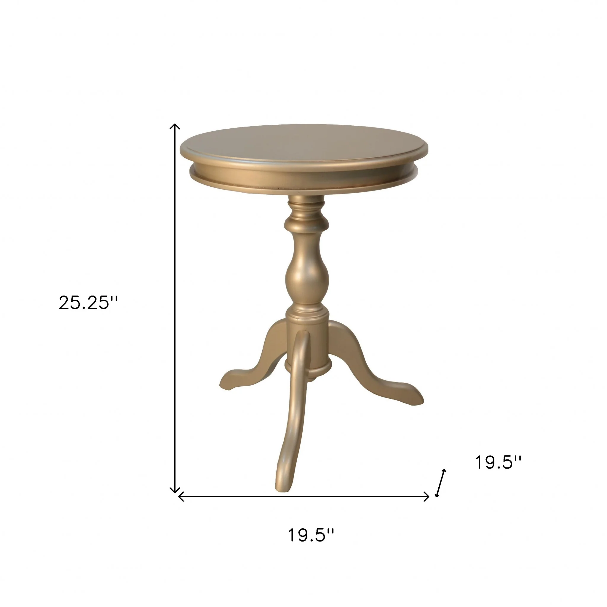 25" Champagne Manufactured Wood Round End Table By Homeroots - Image 5