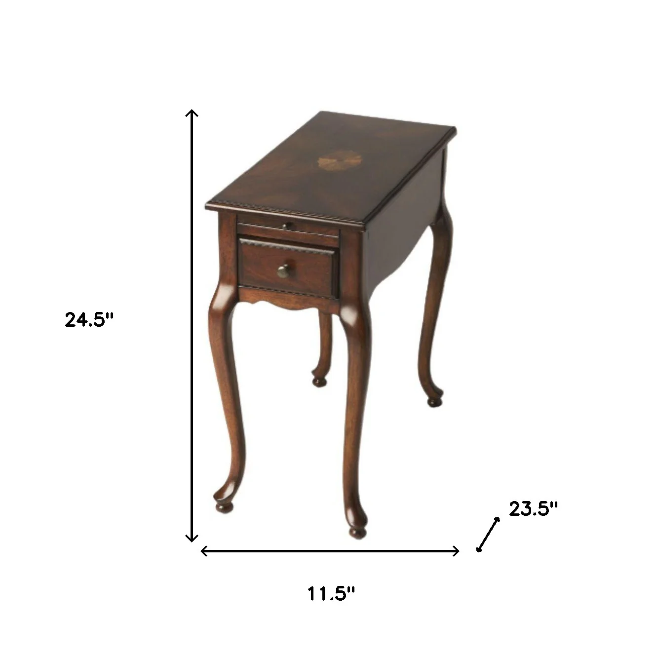 25" Cherry Brown Solid And Manufactured Wood Rectangular End Table With Drawer By Homeroots - Image 5