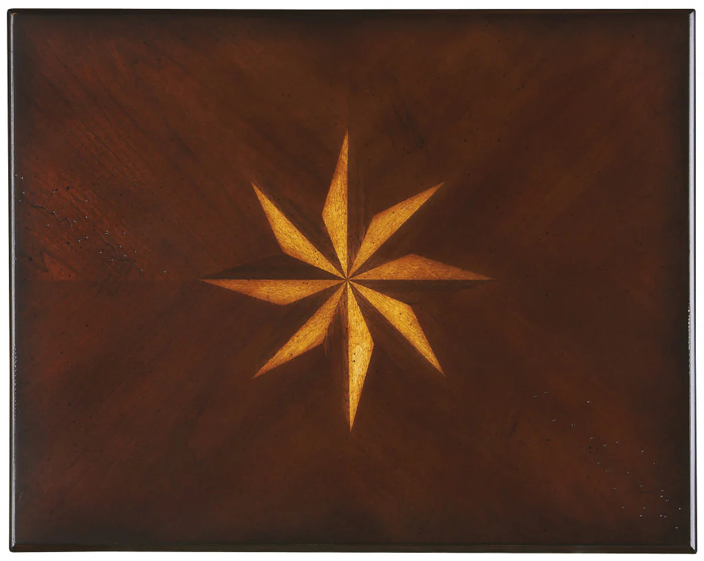 25" Cherry Brown Starburst Inlay End Table By Homeroots - Image 4