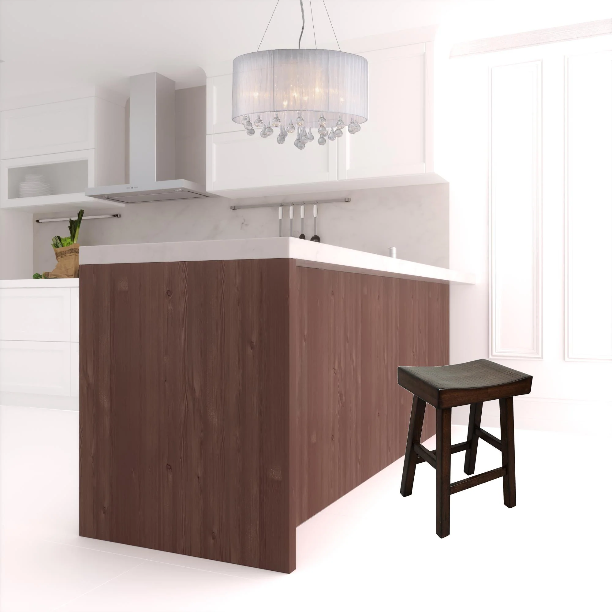 25" Espresso Backless Counter Height Bar Chair With Footrest By Homeroots - Image 2