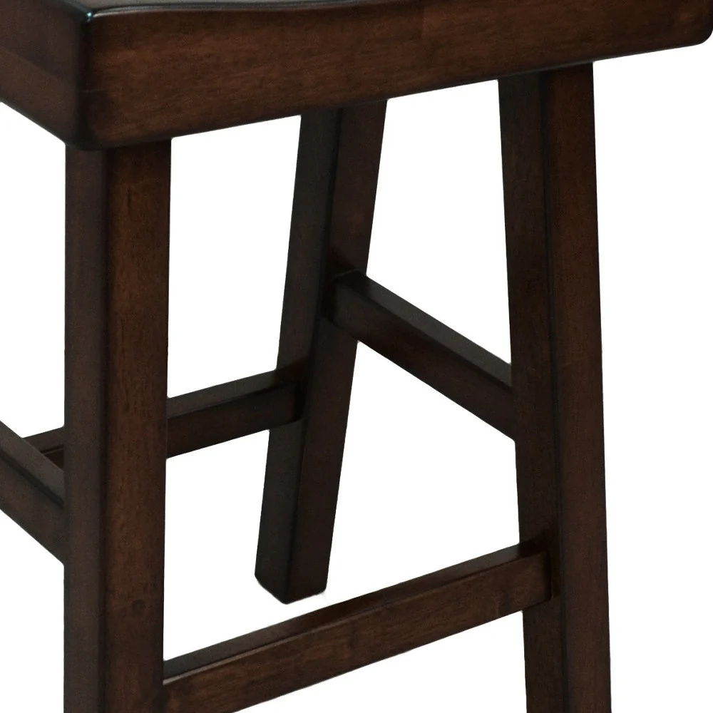 25" Espresso Backless Counter Height Bar Chair With Footrest By Homeroots - Image 3
