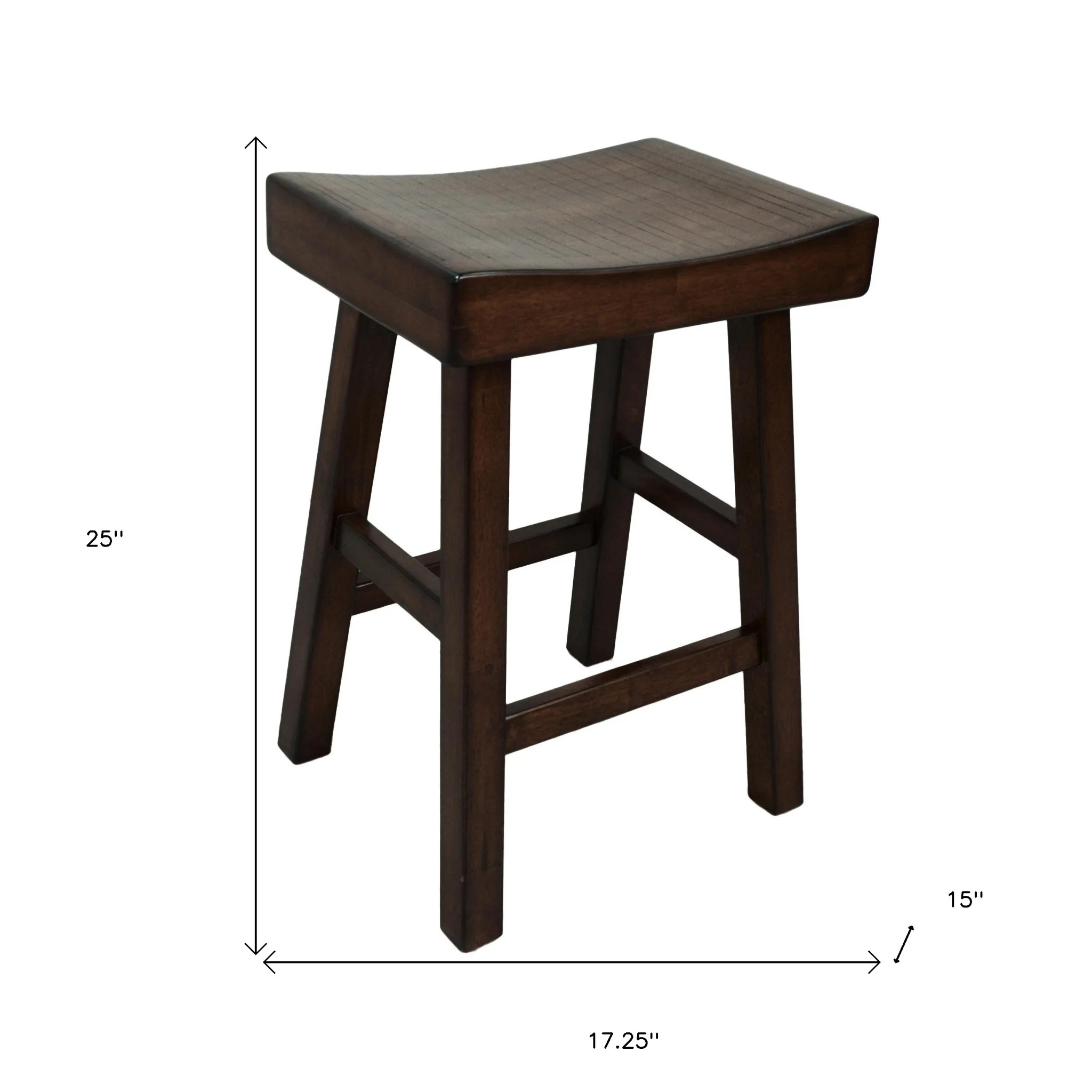 25" Espresso Backless Counter Height Bar Chair With Footrest By Homeroots - Image 5