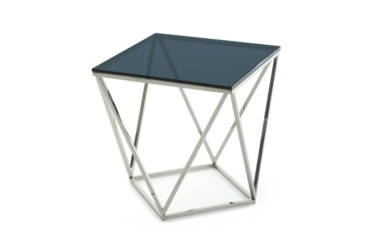 25' Glass and Stainless Steel End Table By Homeroots - Image 3