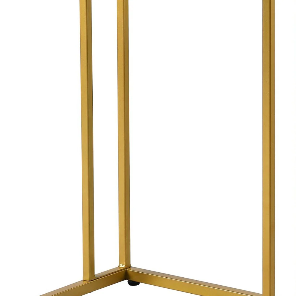 25" Gold And Clear Glass Square End Table By Homeroots - Image 3