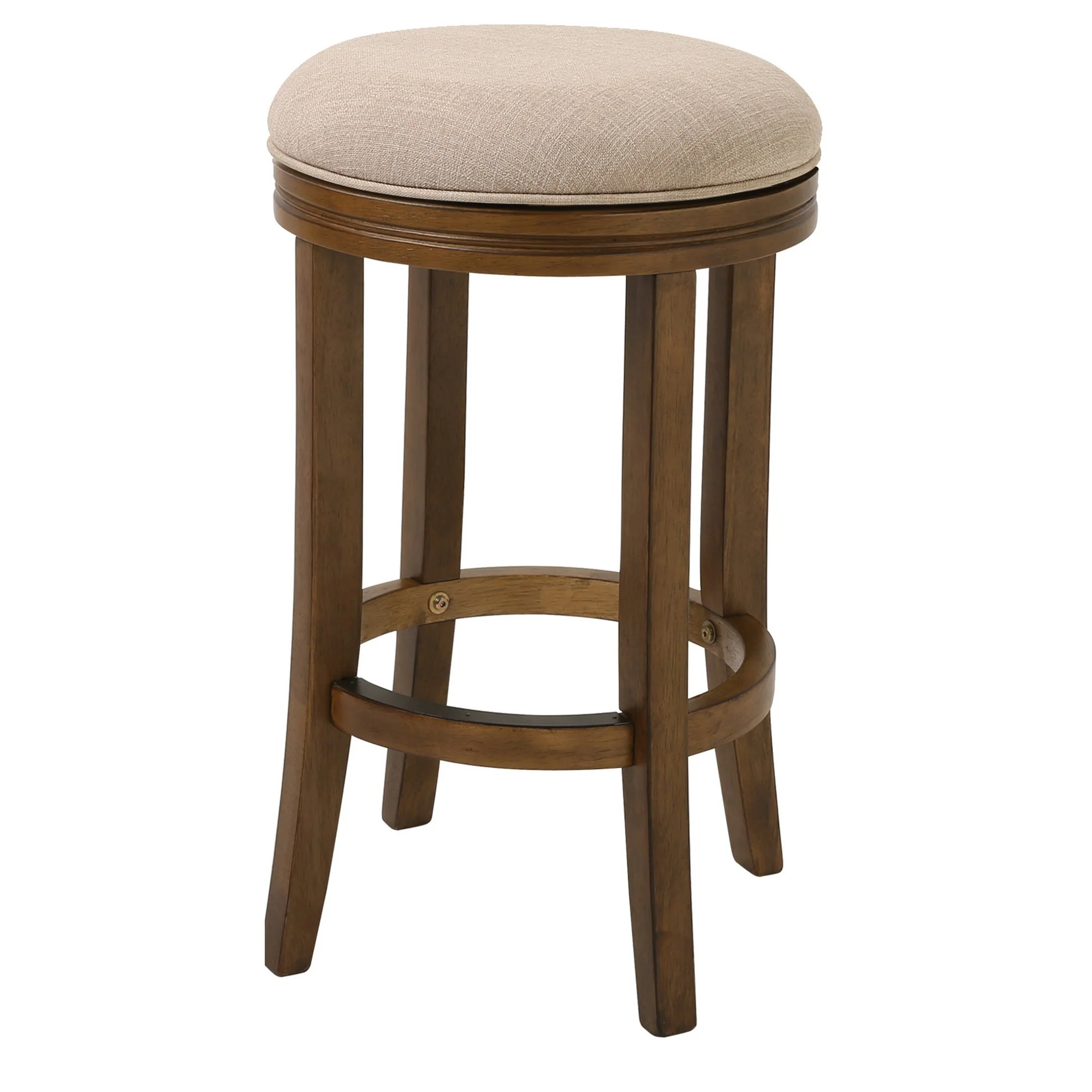 25" Honeysuckle Finished Solid Wood Frame With Cream Fabric Counter Stool By Homeroots - Image 2