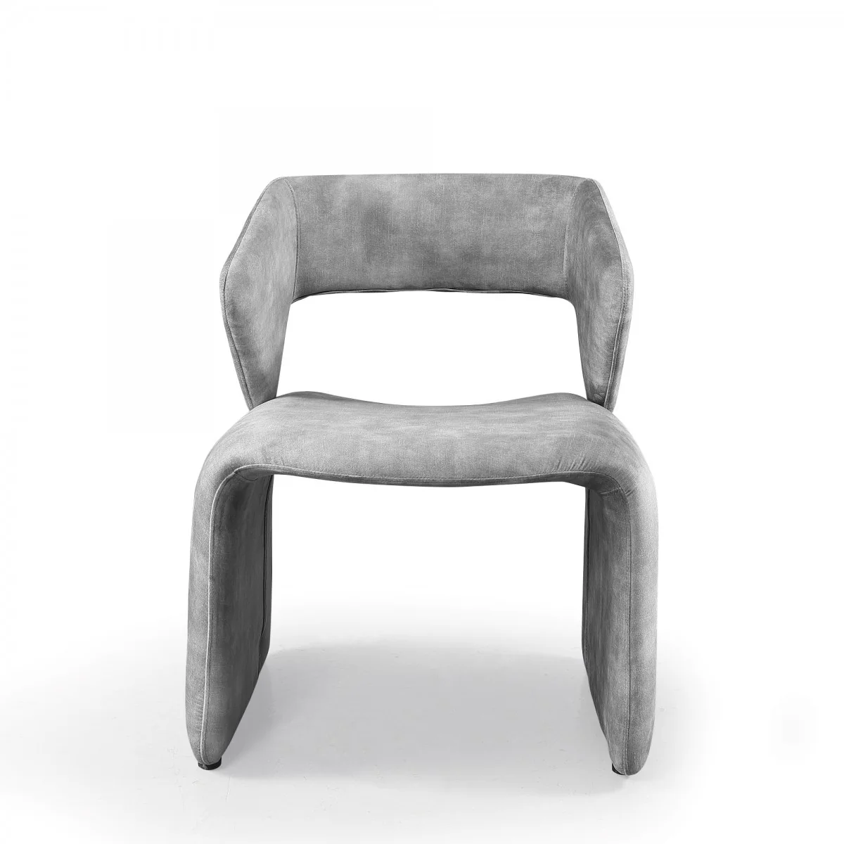25" Light Grey Velvet Solid Color Side Chair By Homeroots - Image 2