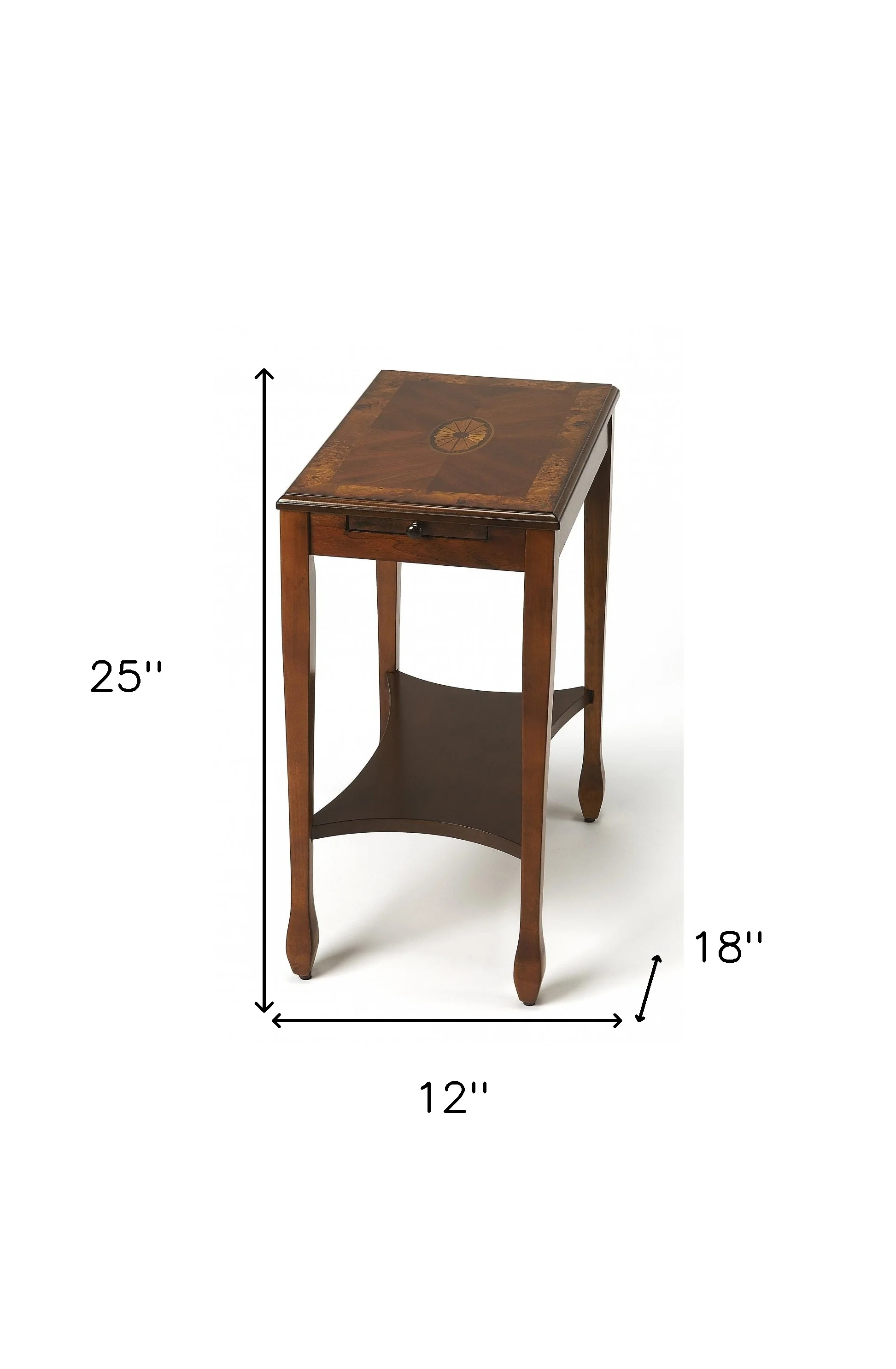 25" Medium Brown Manufactured Wood Rectangular End Table With Shelf By Homeroots - Image 8