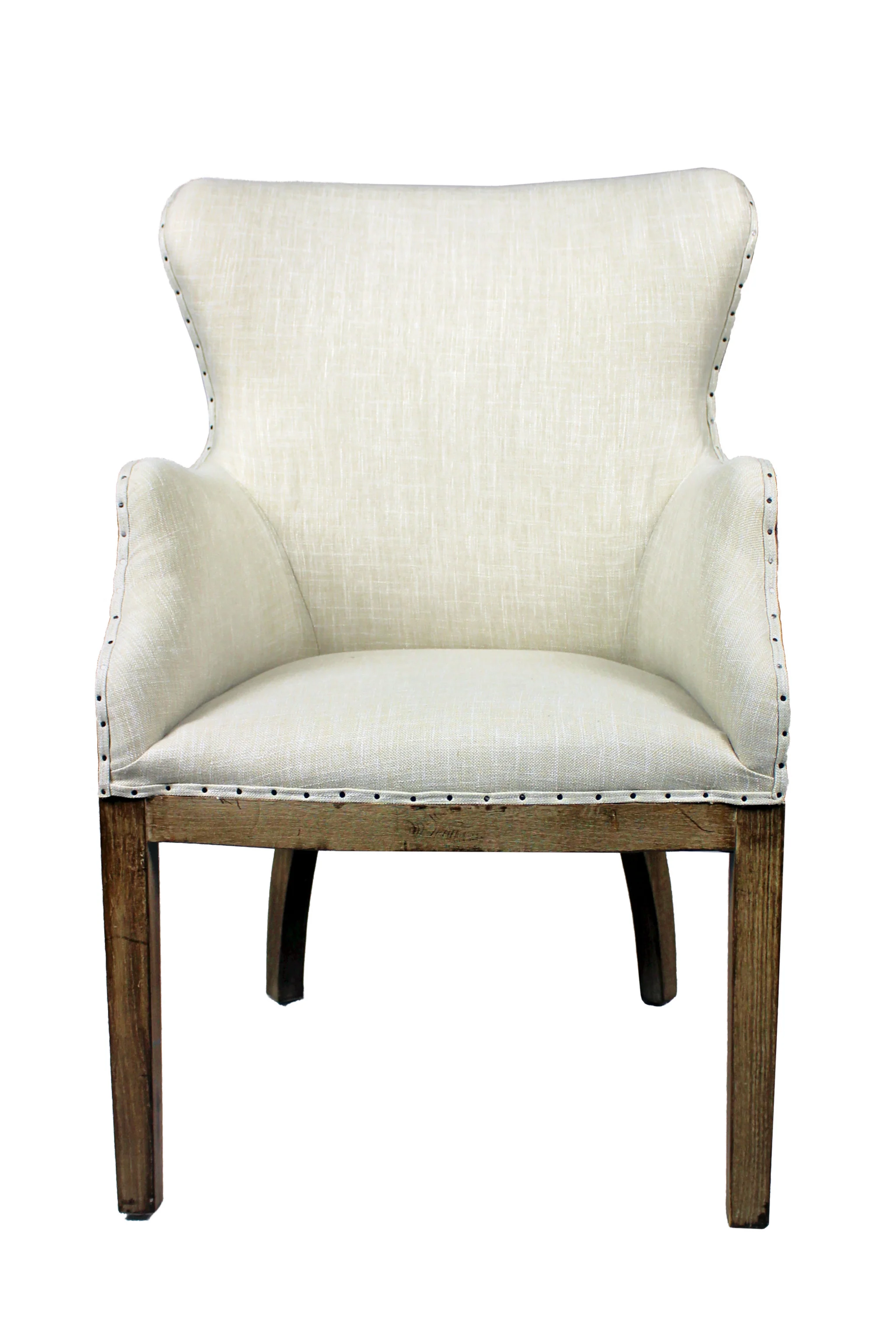 25" Natural Polyester Blend Solid Color Arm Chair By Homeroots - Image 3