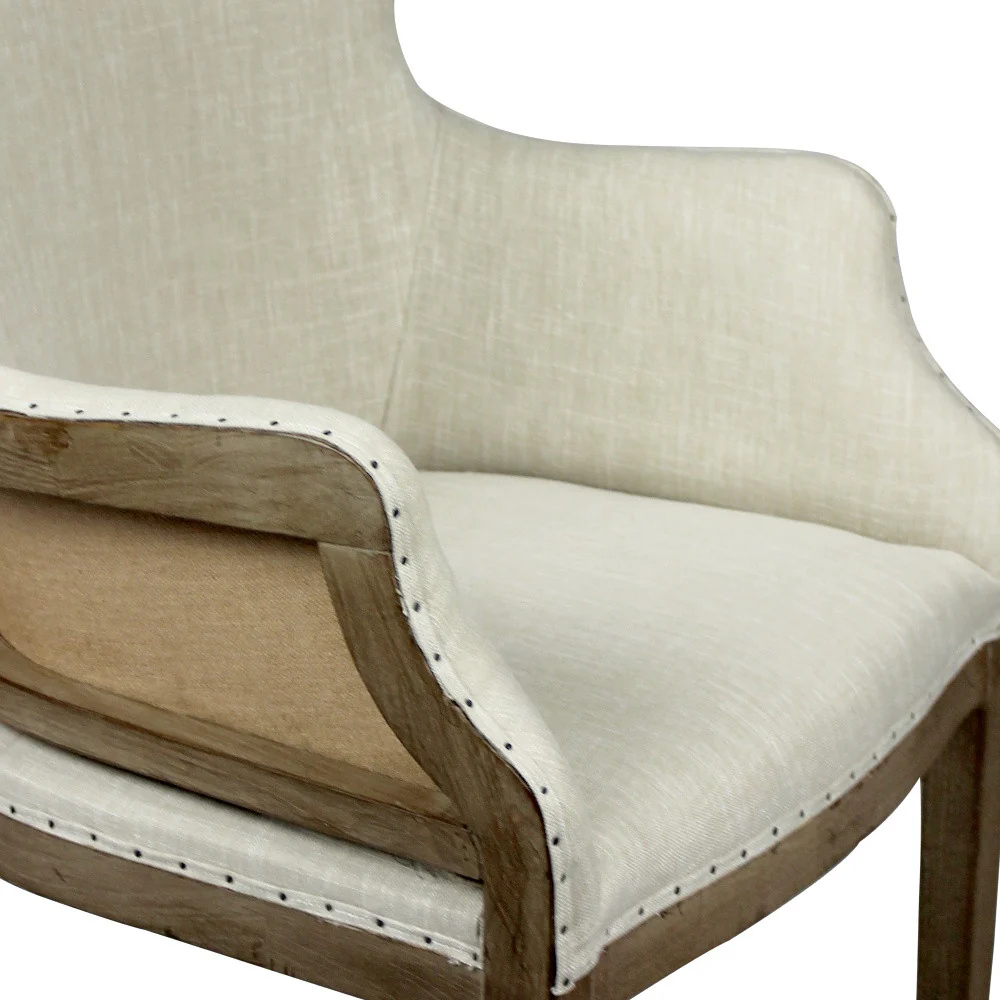 25" Natural Polyester Blend Solid Color Arm Chair By Homeroots - Image 5