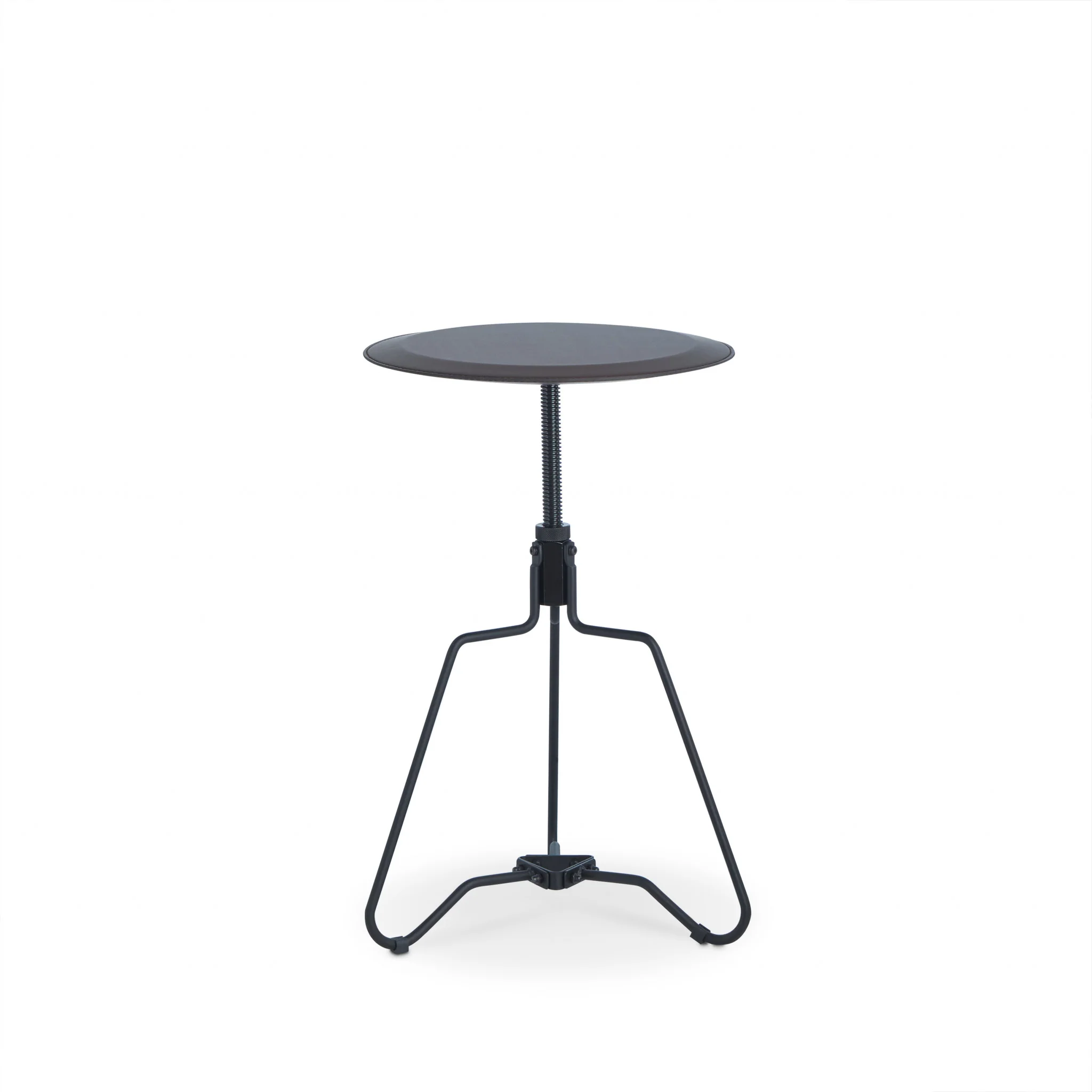 25" Sandy Black And Espresso Veneer And Metal Round End Table By Homeroots - Image 2